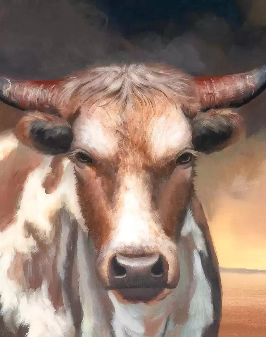 Ahead of the Storm - Framed Bull Art