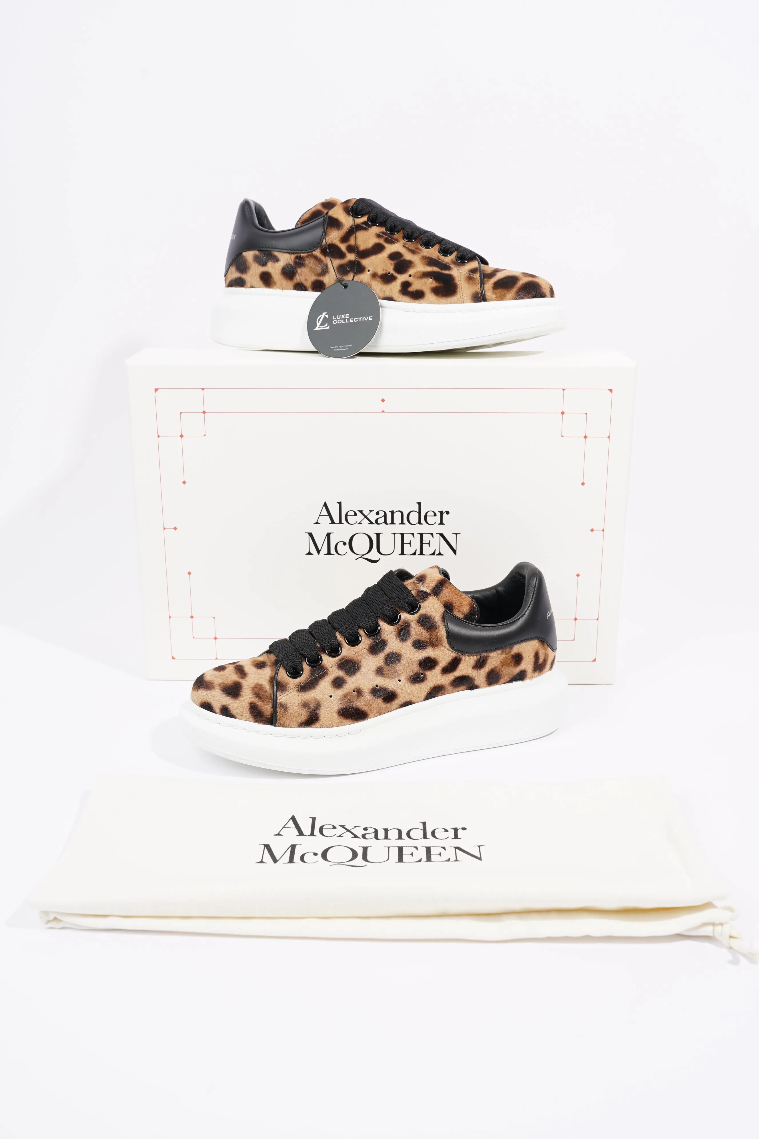 Alexander McQueen Womens Oversized Sneaker Leopard Print EU 38 / UK 5
