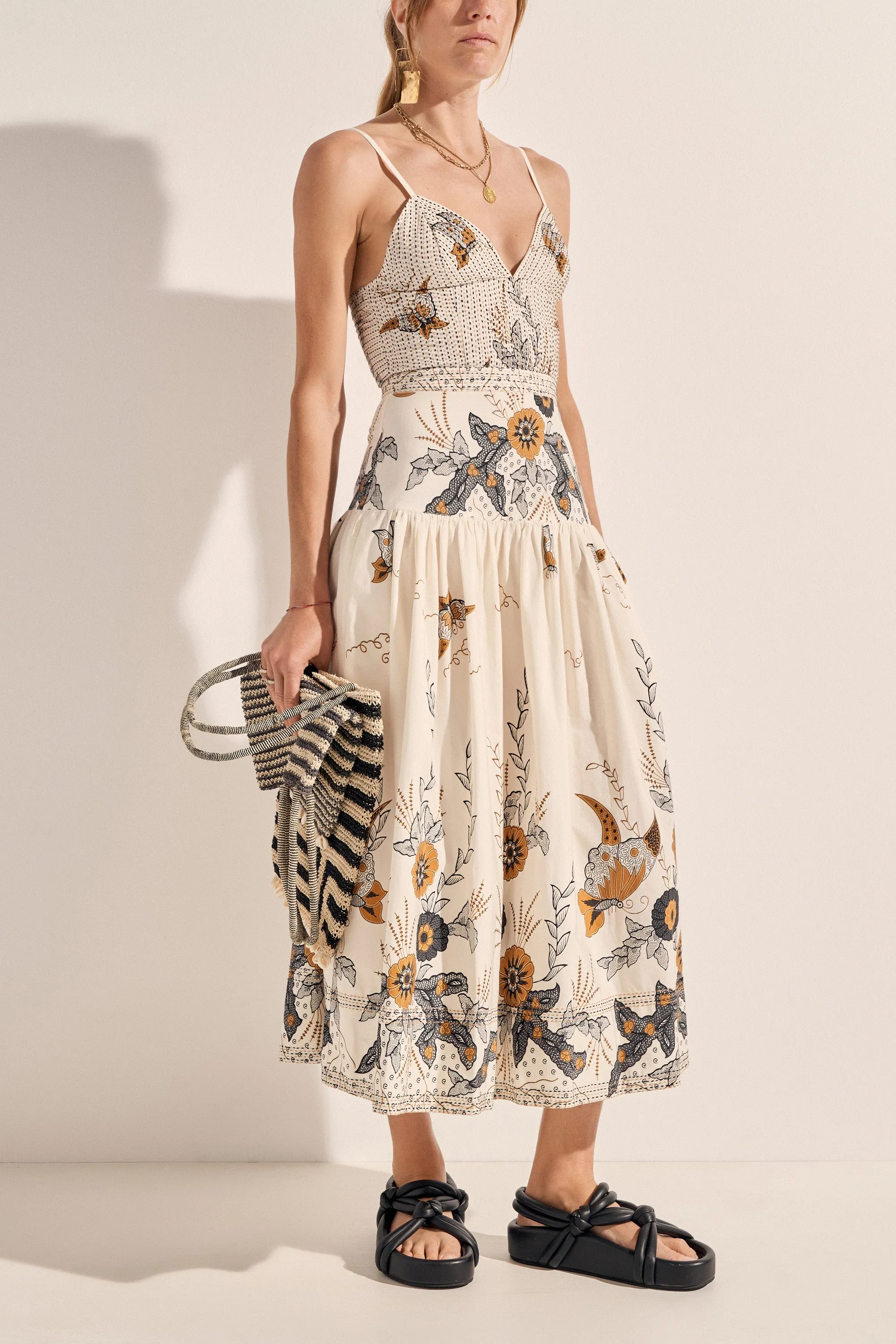 Aphrodite Cream Batik Print Dress