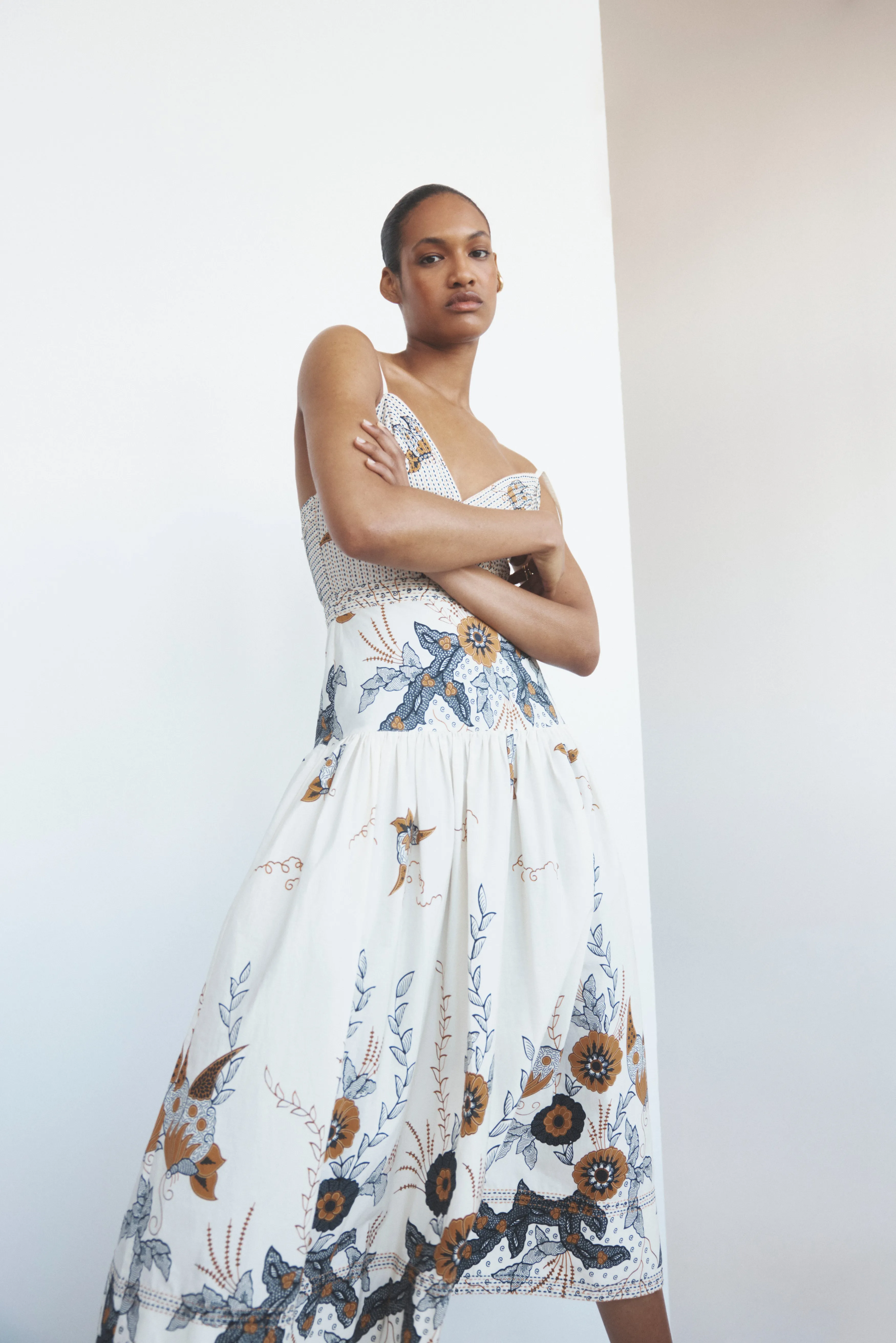 Aphrodite Cream Batik Print Dress