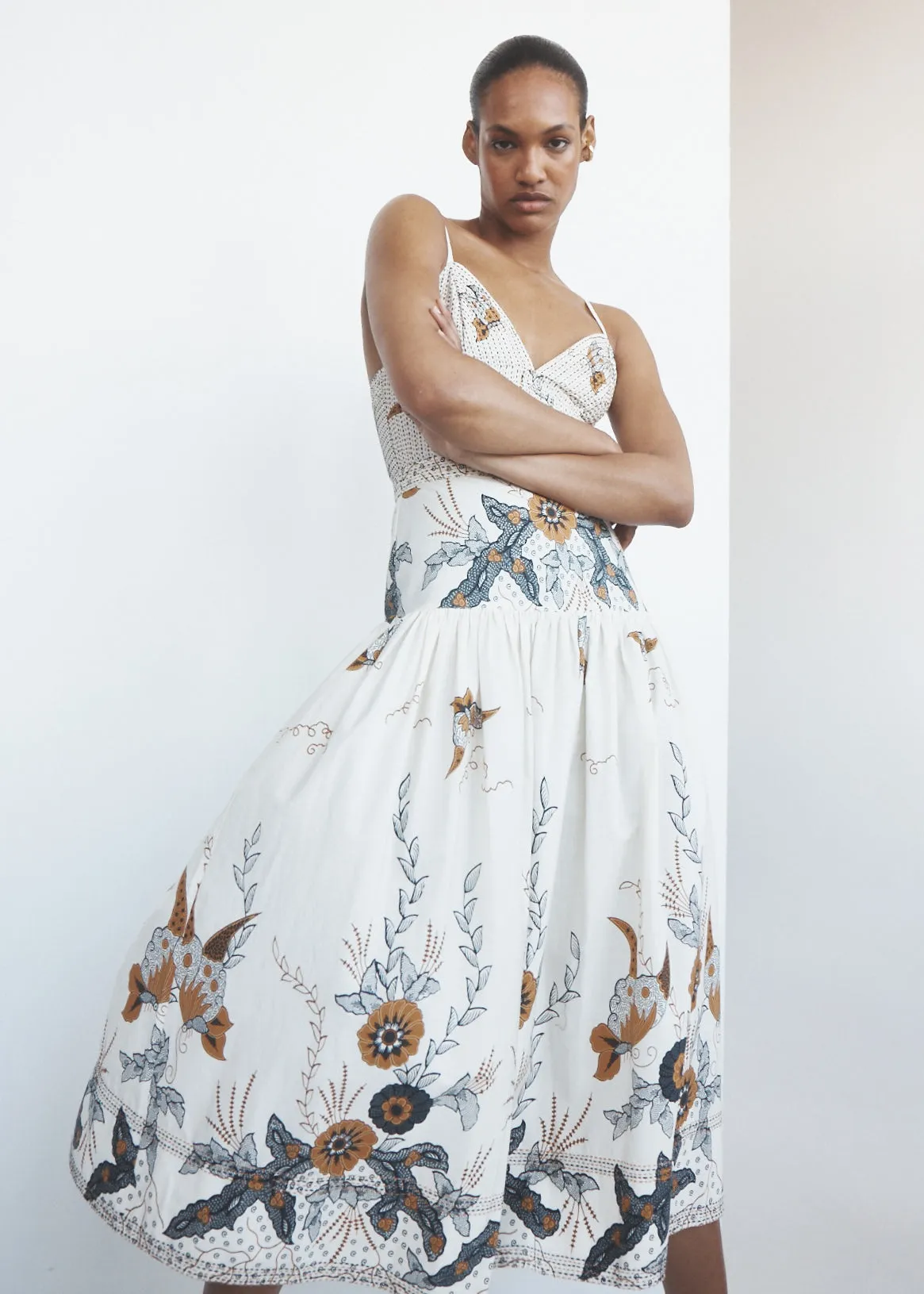 Aphrodite Cream Batik Print Dress