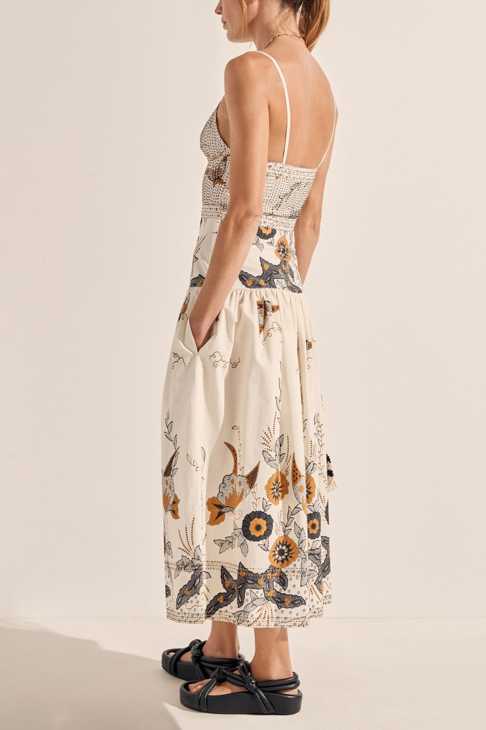 Aphrodite Cream Batik Print Dress