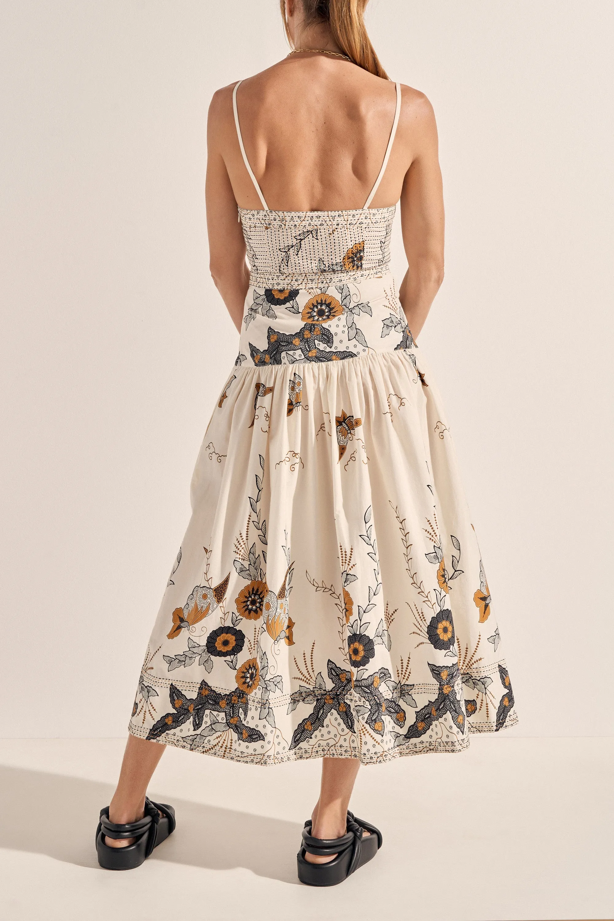 Aphrodite Cream Batik Print Dress