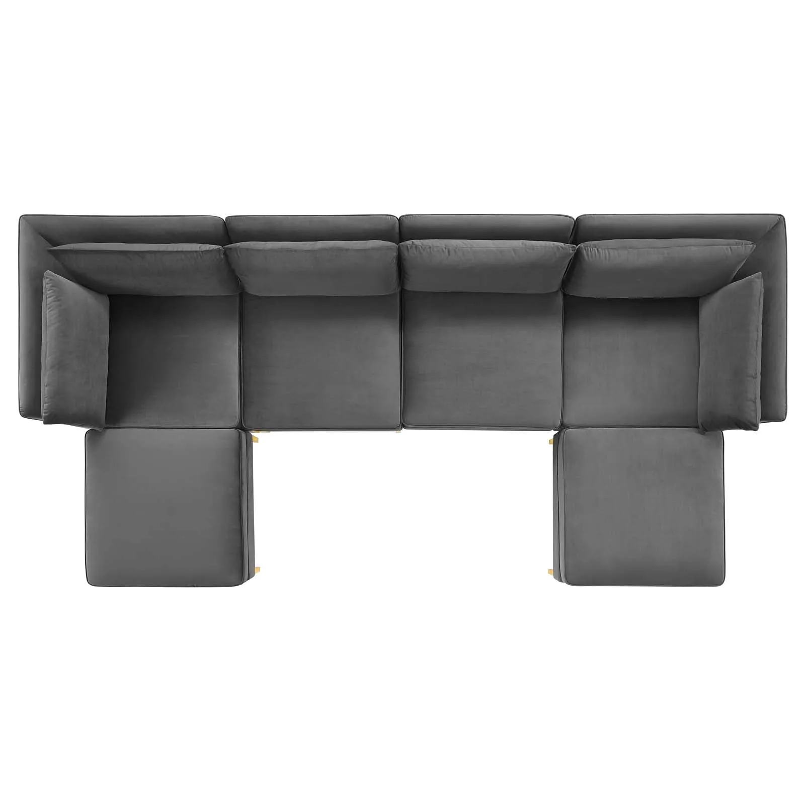 Ardent 6-Piece Performance Velvet Sectional Sofa by Modway