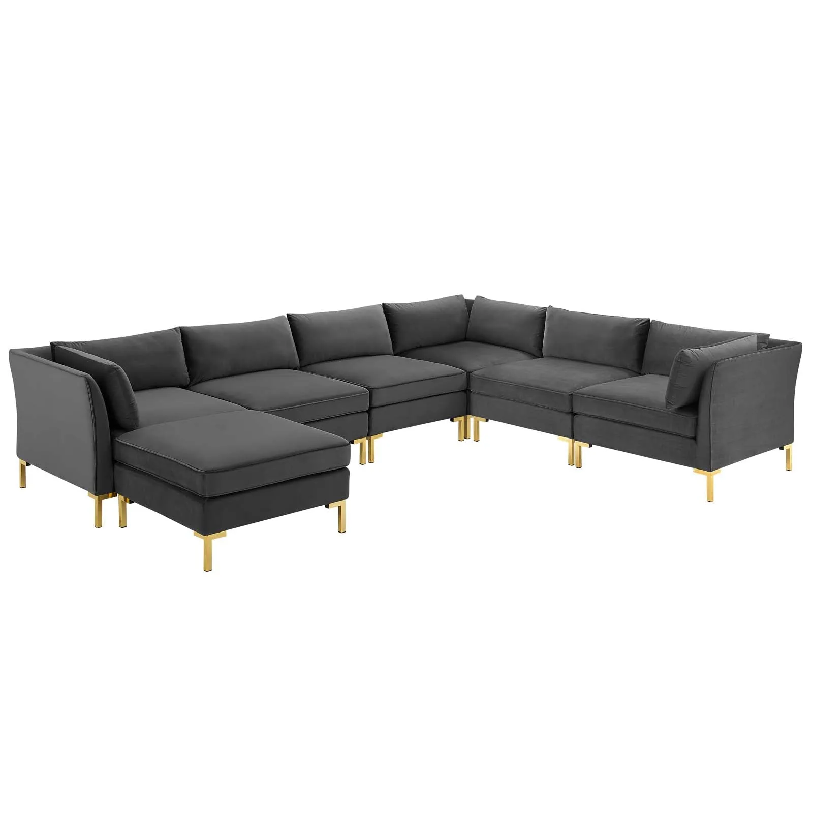 Ardent 7-Piece Performance Velvet Sectional Sofa by Modway