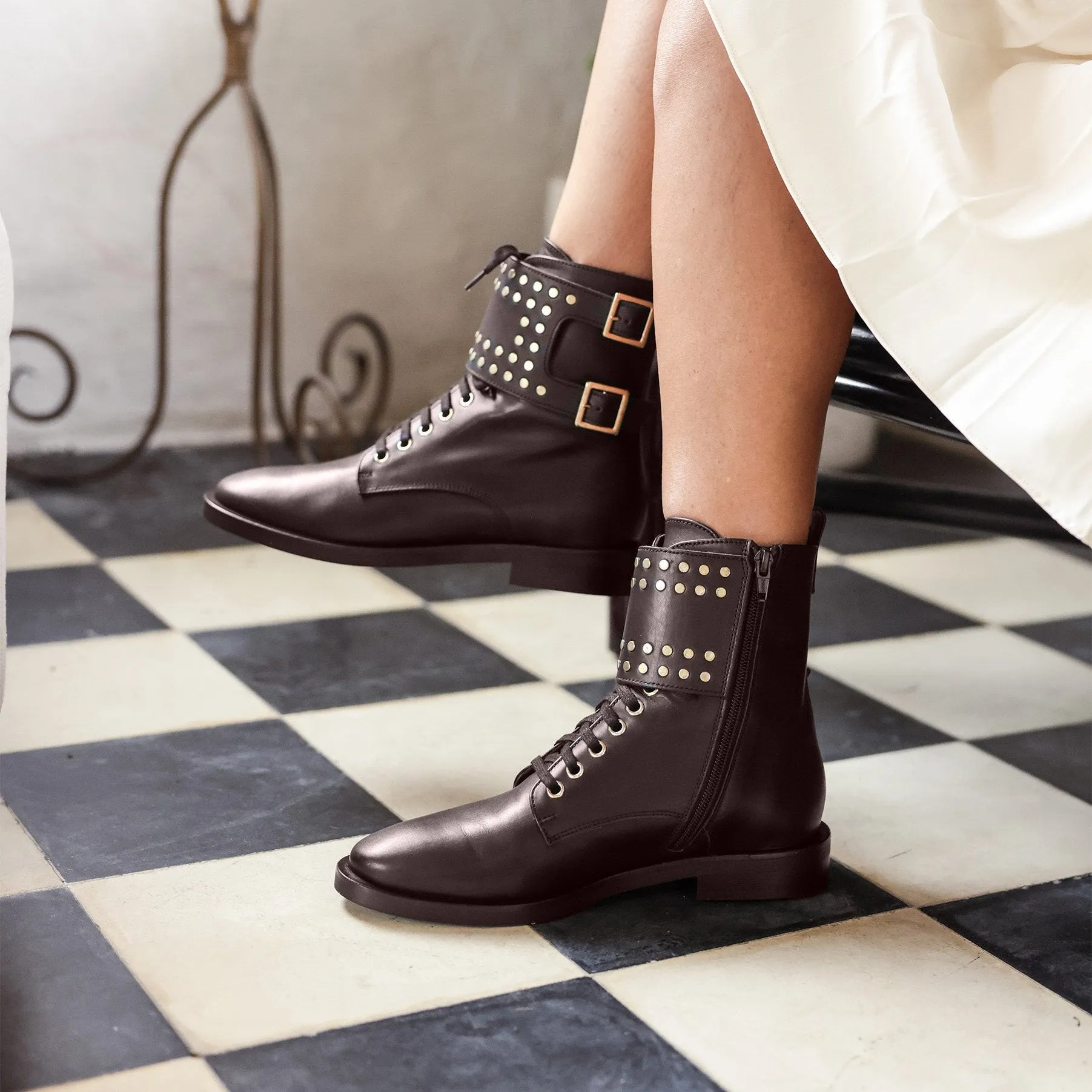 Asti Buckle - Chocolate Leather