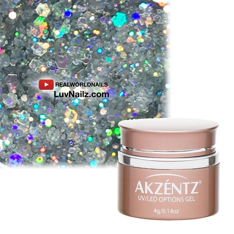Aurora Silver Glitter Gel - Options UV/LED