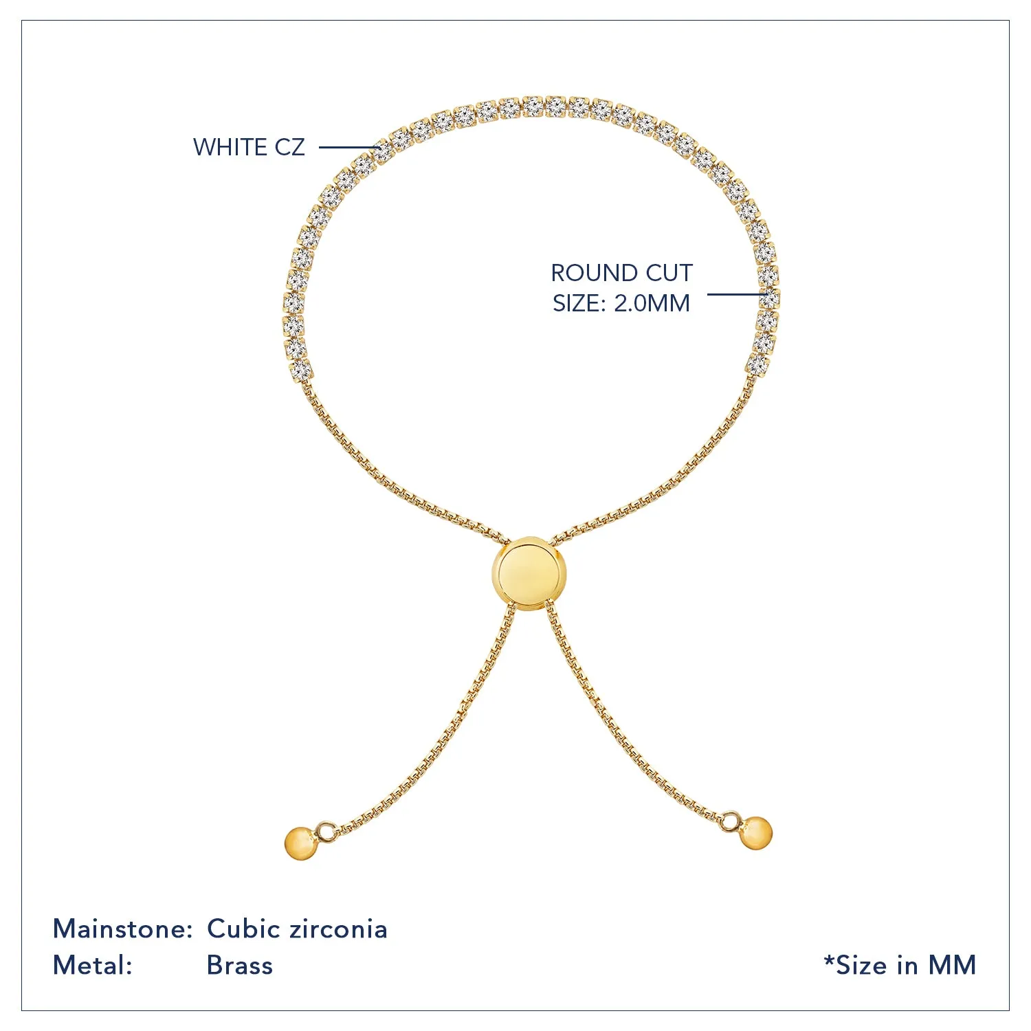 Baby Box Chain Bolo Bracelet