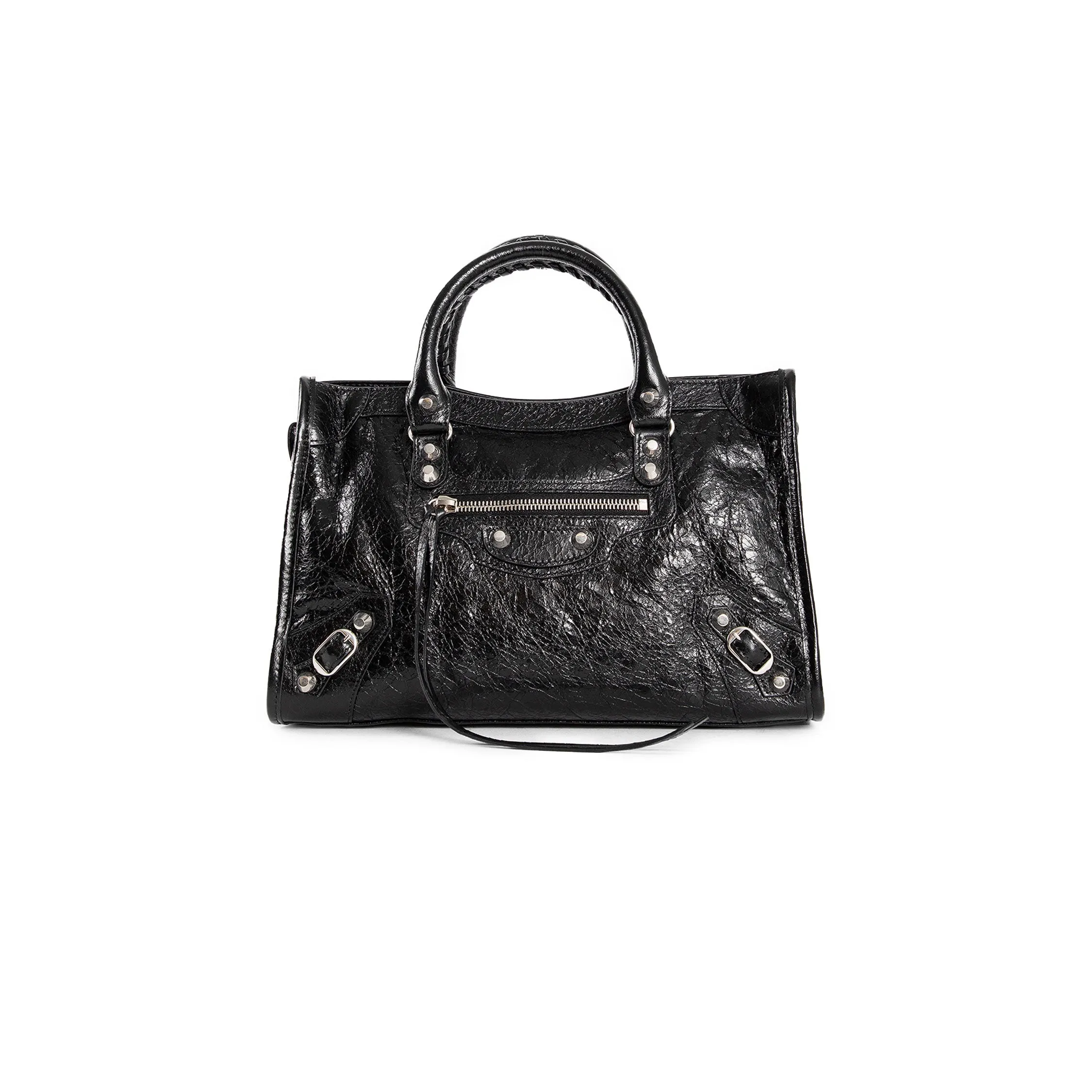BALENCIAGA WOMAN BLACK TOP HANDLE BAGS