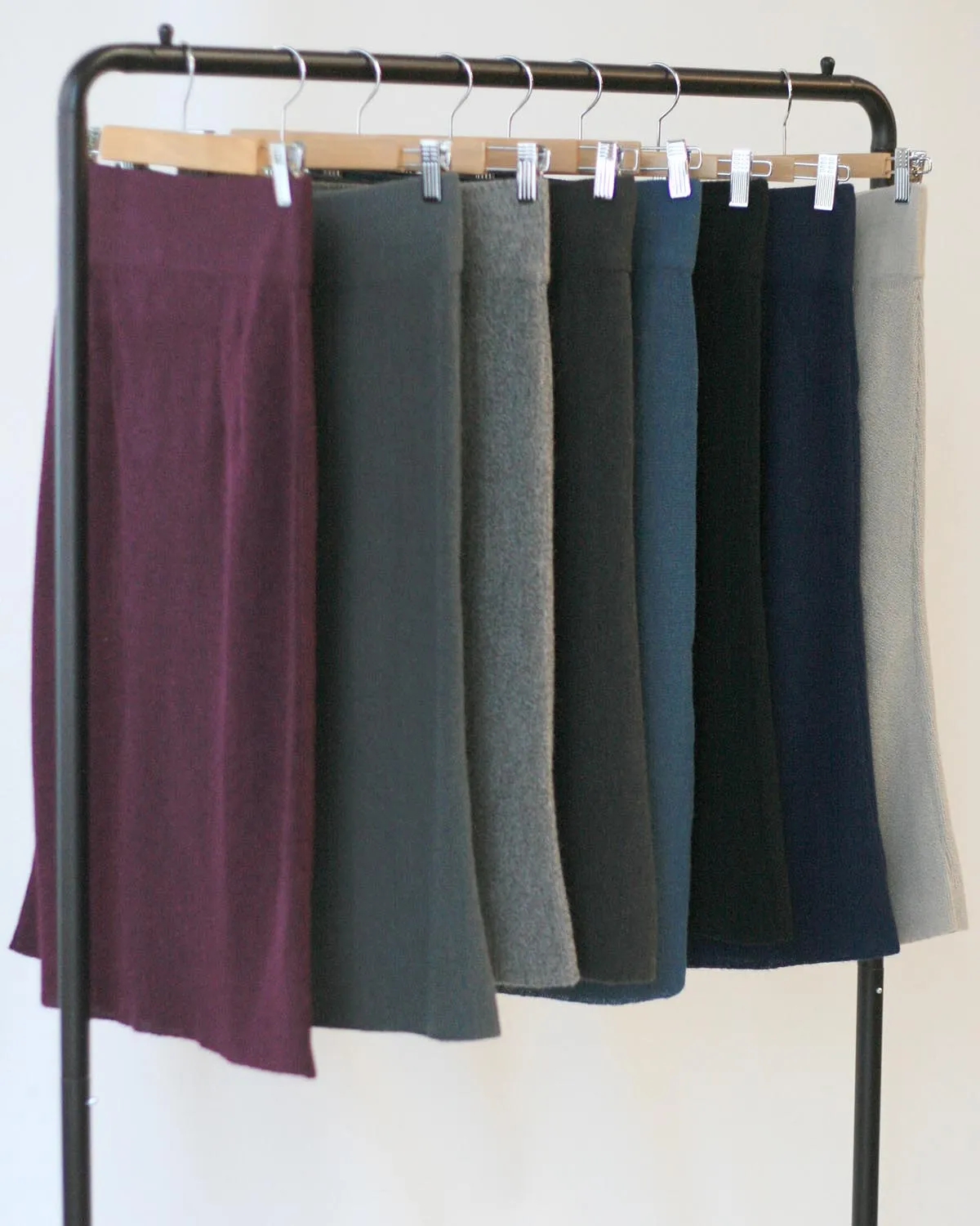 Banded Alpaca Knit Pencil Skirt