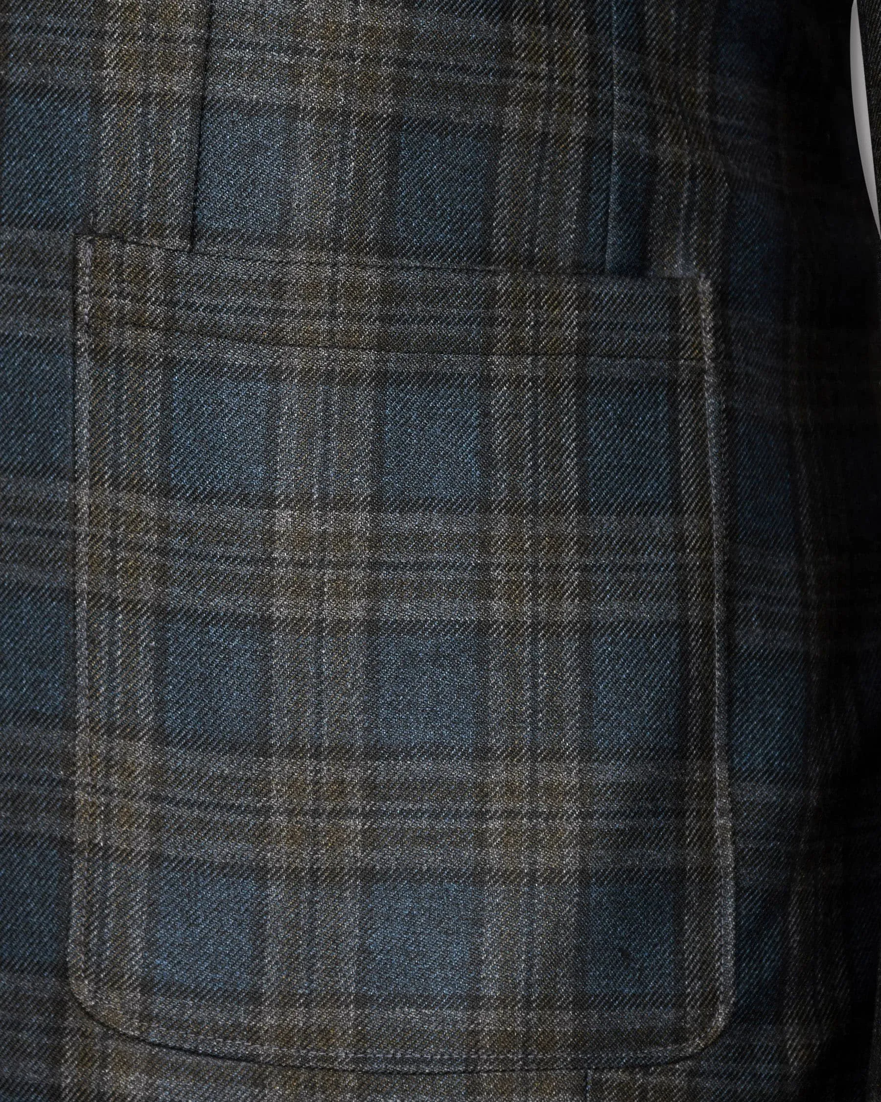 Bayoux Blue with brown Windowpane Wool Rich Blazer