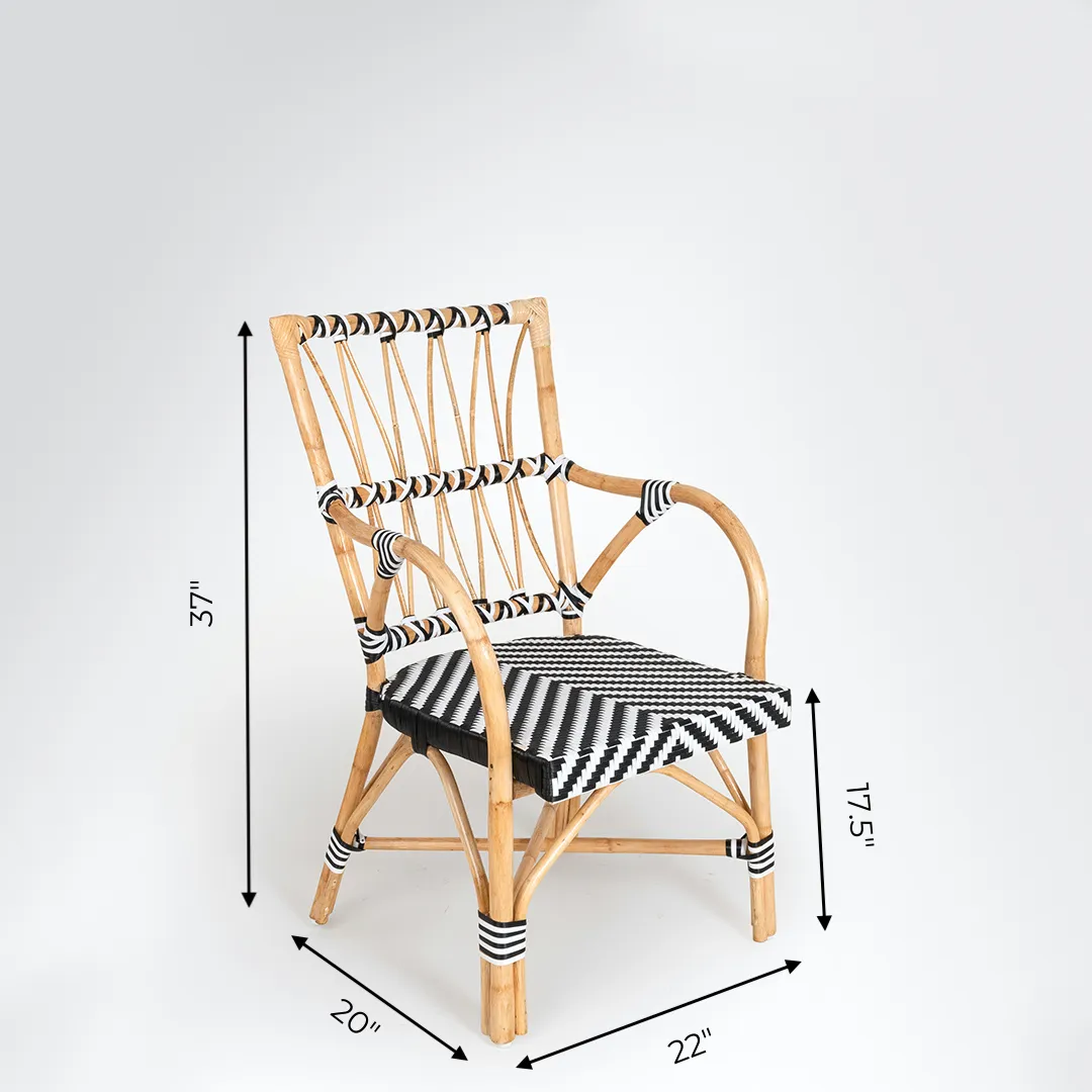 C Popsicle Cane Chair With Arms