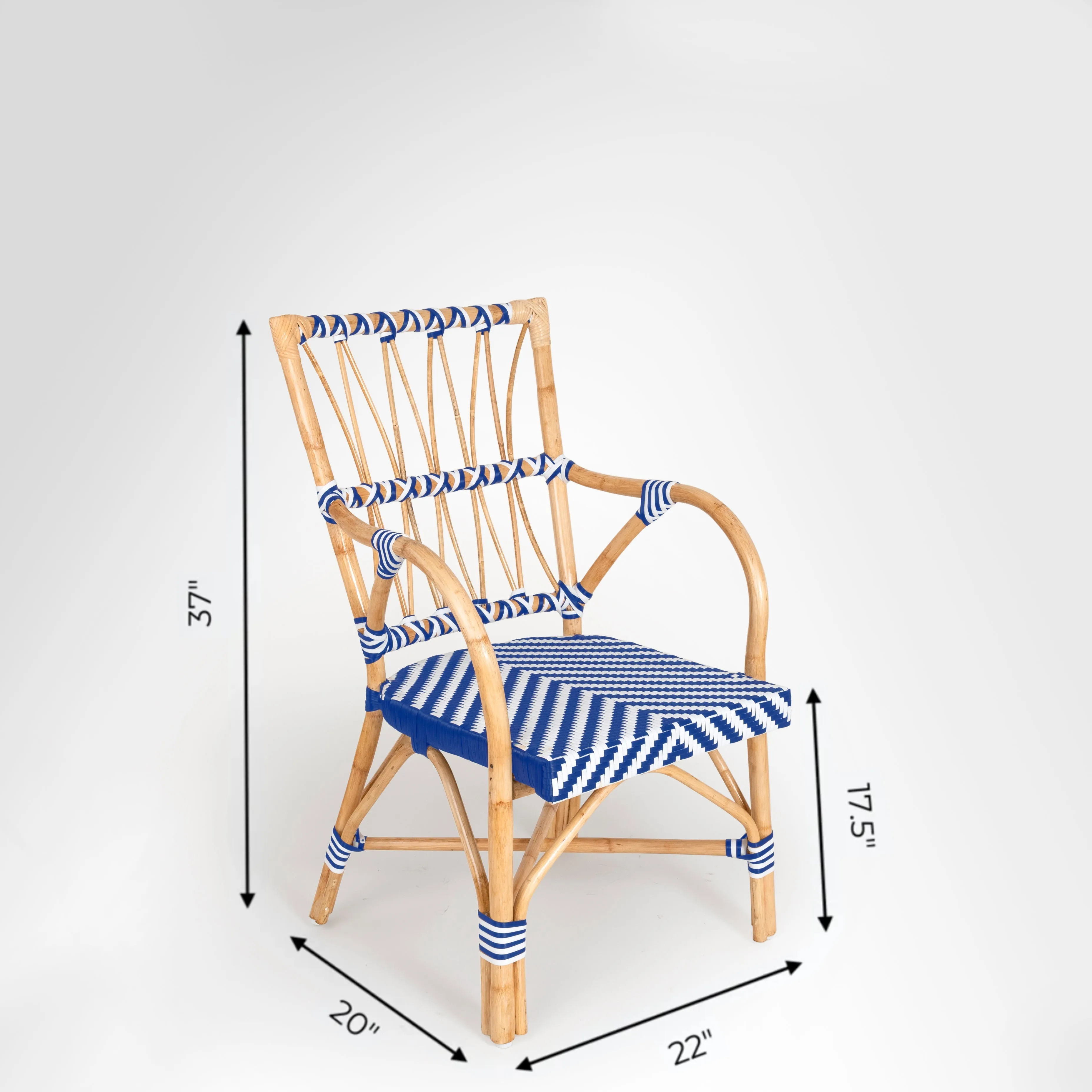 C Popsicle Cane Chair With Arms
