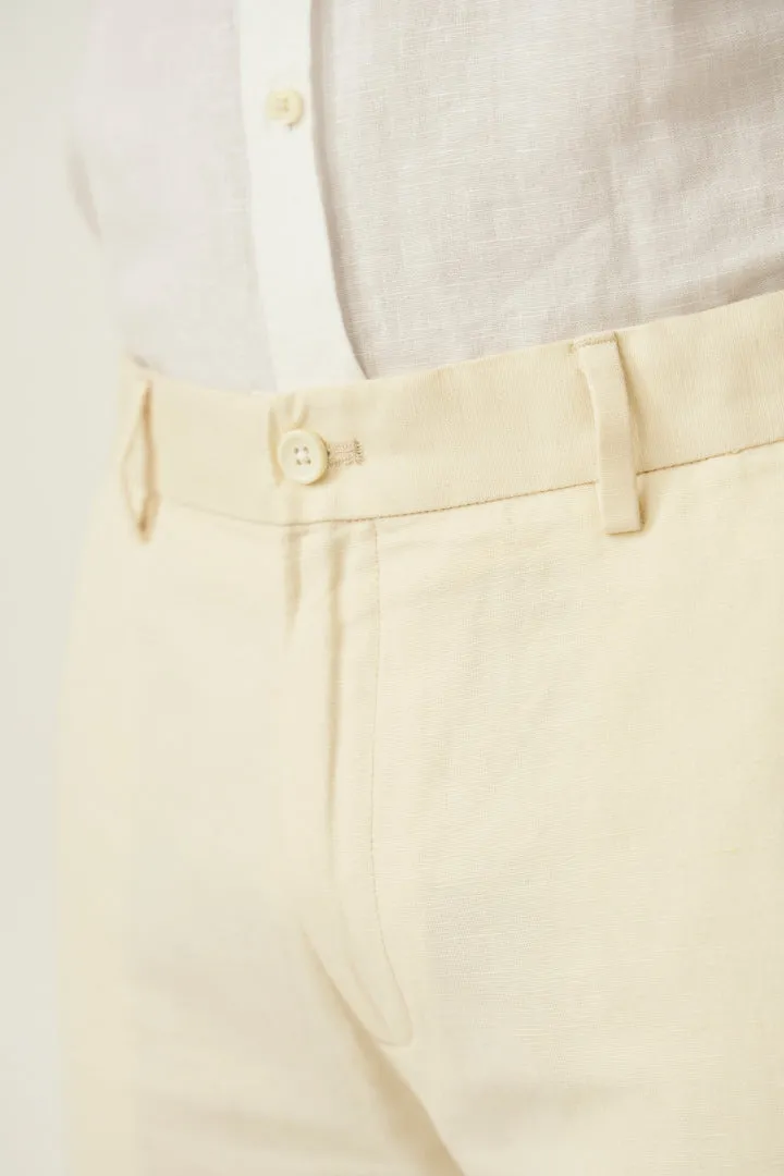 Chalk White Linen Pants