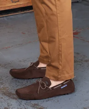 Chocolate Brown Suede Driving Shoes