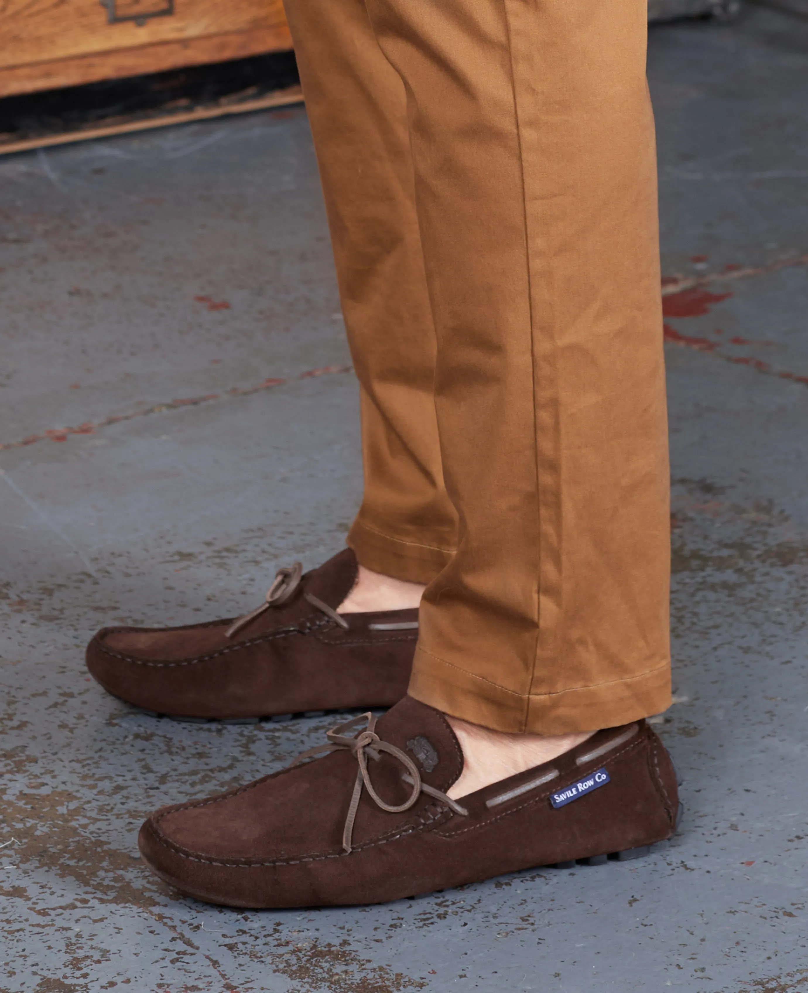 Chocolate Brown Suede Driving Shoes