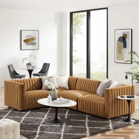 Conjure Channel Tufted Performance Velvet 4-Piece Sectional by Modway Conjure Channel Tufted Performance Velvet 4-Piece Sectional by Modway