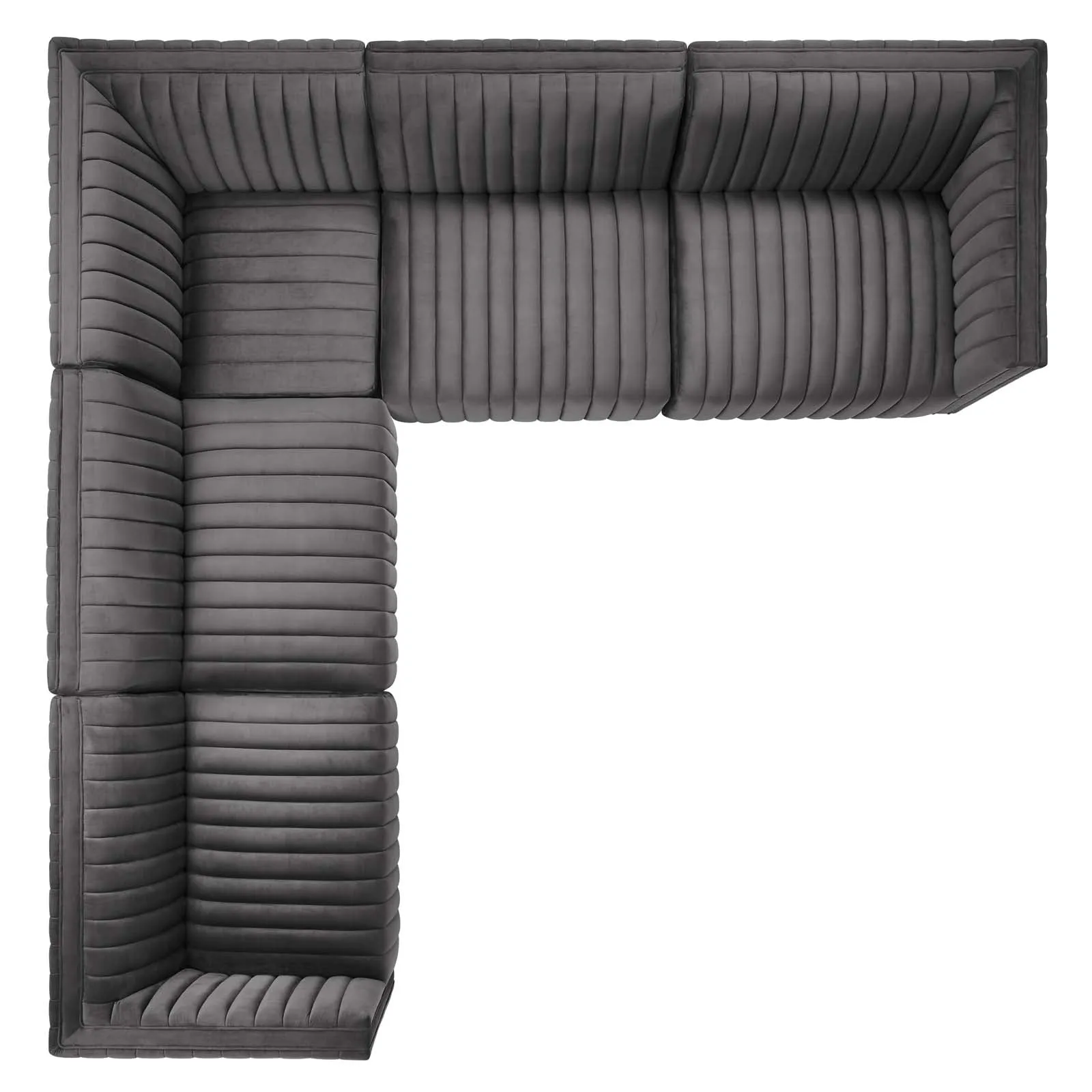 Conjure Channel Tufted Performance Velvet 5-Piece Sectional by Modway