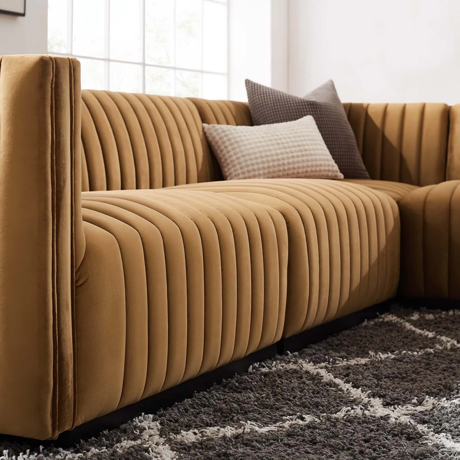 Conjure Channel Tufted Performance Velvet 5-Piece Sectional by Modway