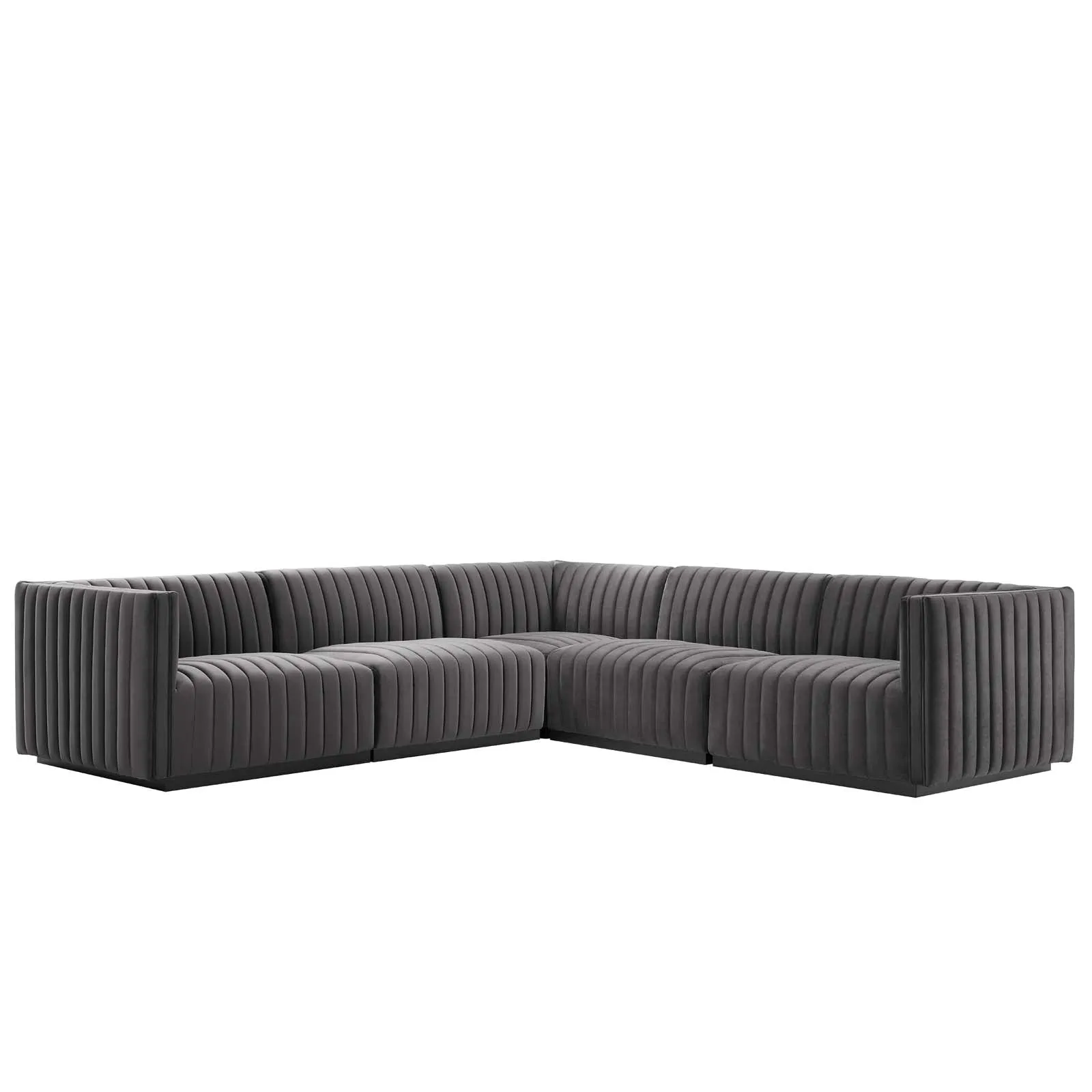 Conjure Channel Tufted Performance Velvet 5-Piece Sectional by Modway