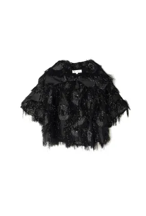 Cropped Car Coat - Black Eyelash Cropped Car Coat - Black Eyelash