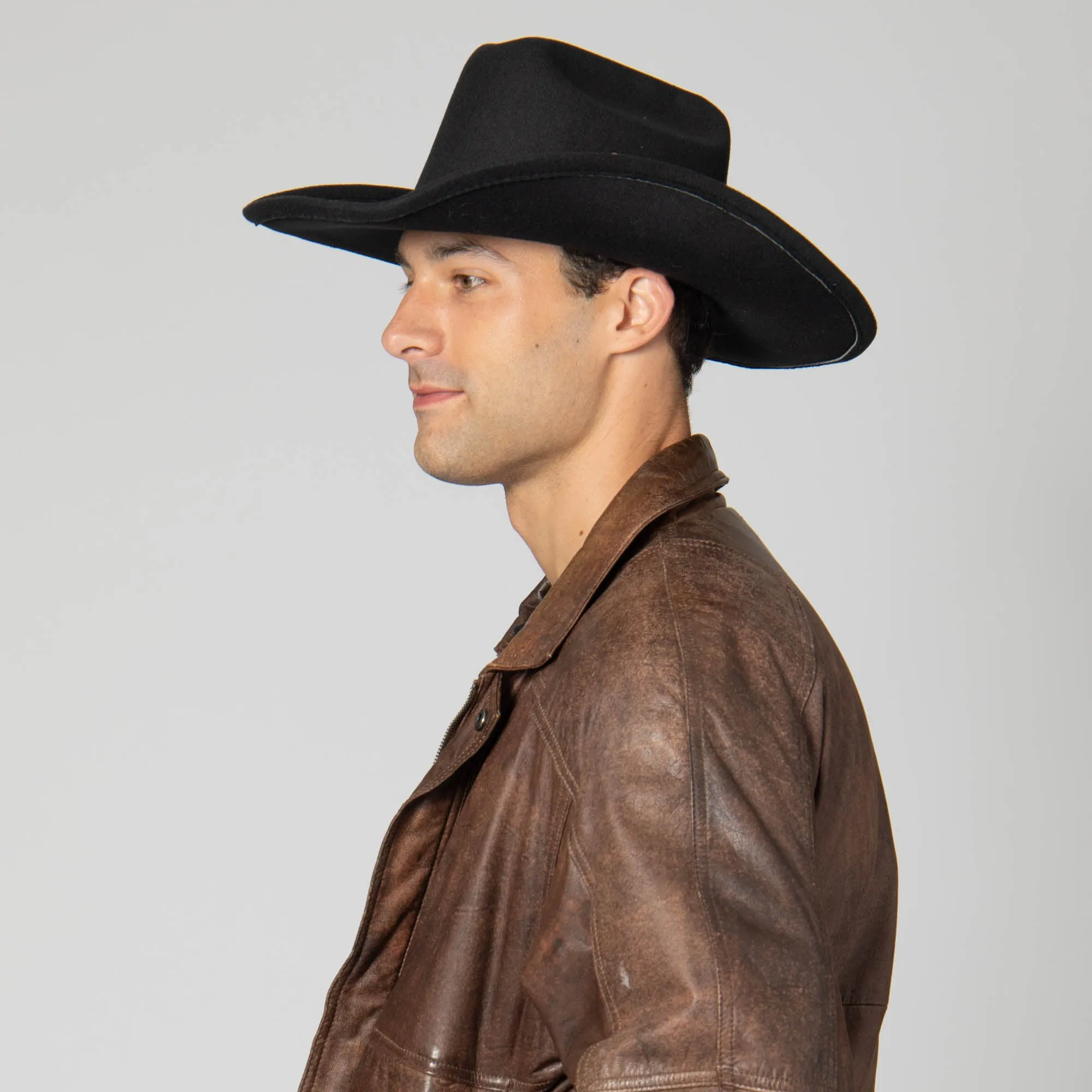 Dwight - Cattleman's Crease Cowboy with Leather Band and Brass Gromets