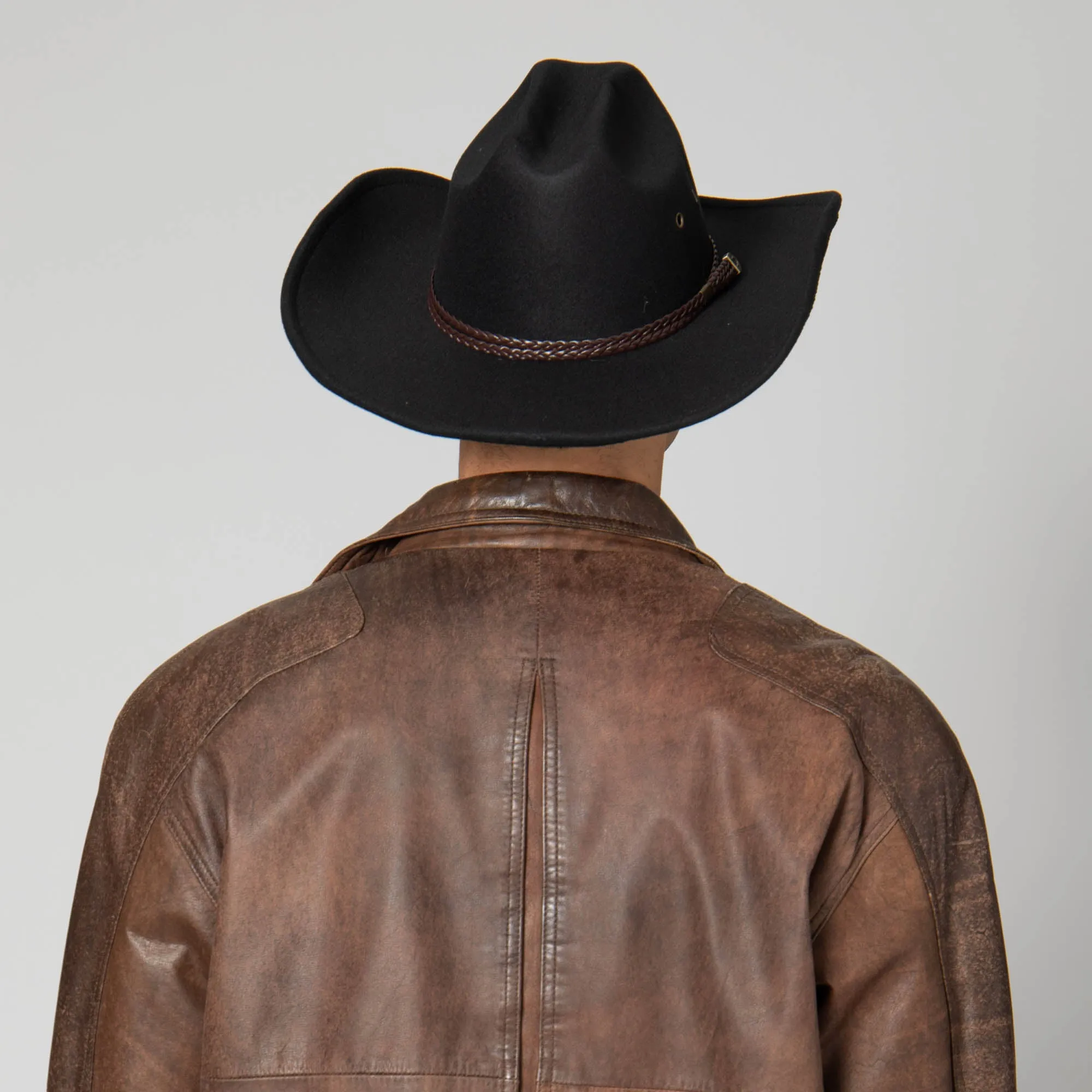 Dwight - Cattleman's Crease Cowboy with Leather Band and Brass Gromets