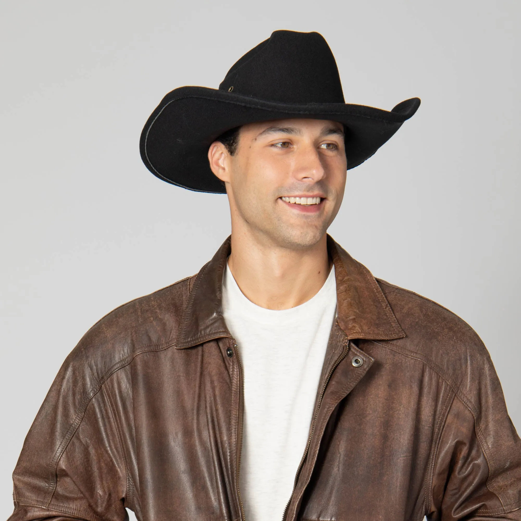 Dwight - Cattleman's Crease Cowboy with Leather Band and Brass Gromets