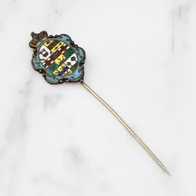 Enamel Crowned Crest Stick Pin Enamel Crowned Crest Stick Pin