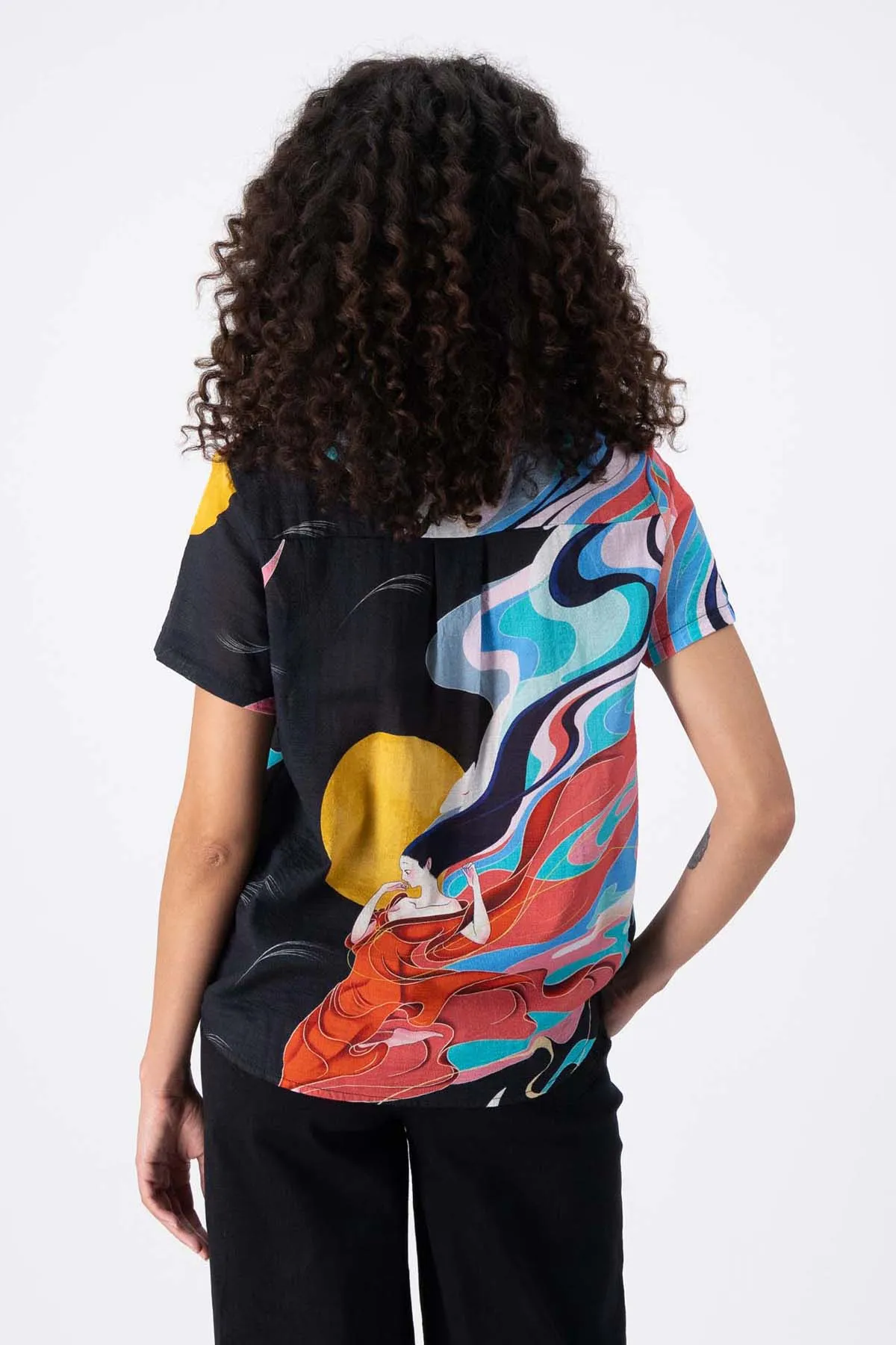 Faith Top Black in Seersucker