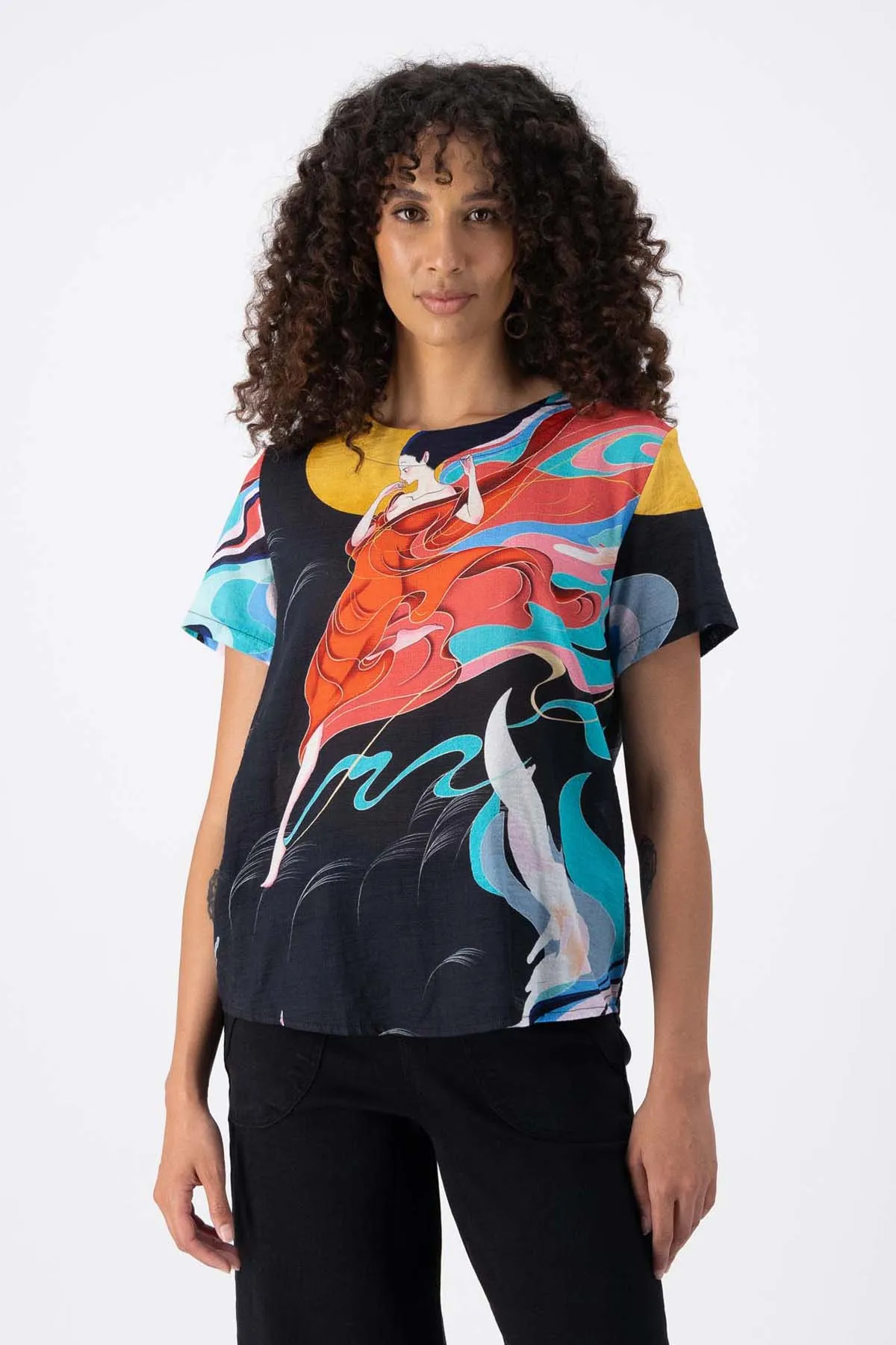 Faith Top Black in Seersucker