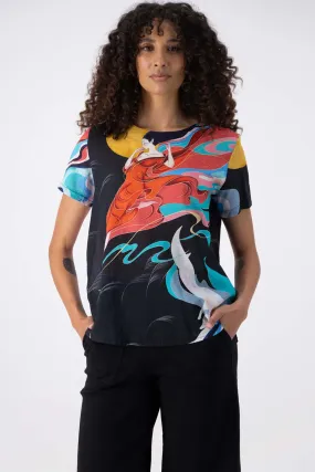 Faith Top Black in Seersucker Faith Top Black in Seersucker