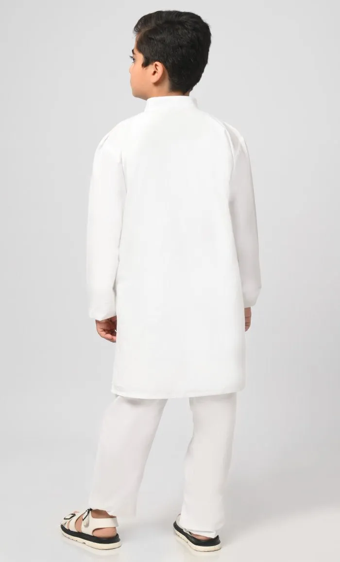 Farhan Muslim Boys Poplin Kurta Pajama Set
