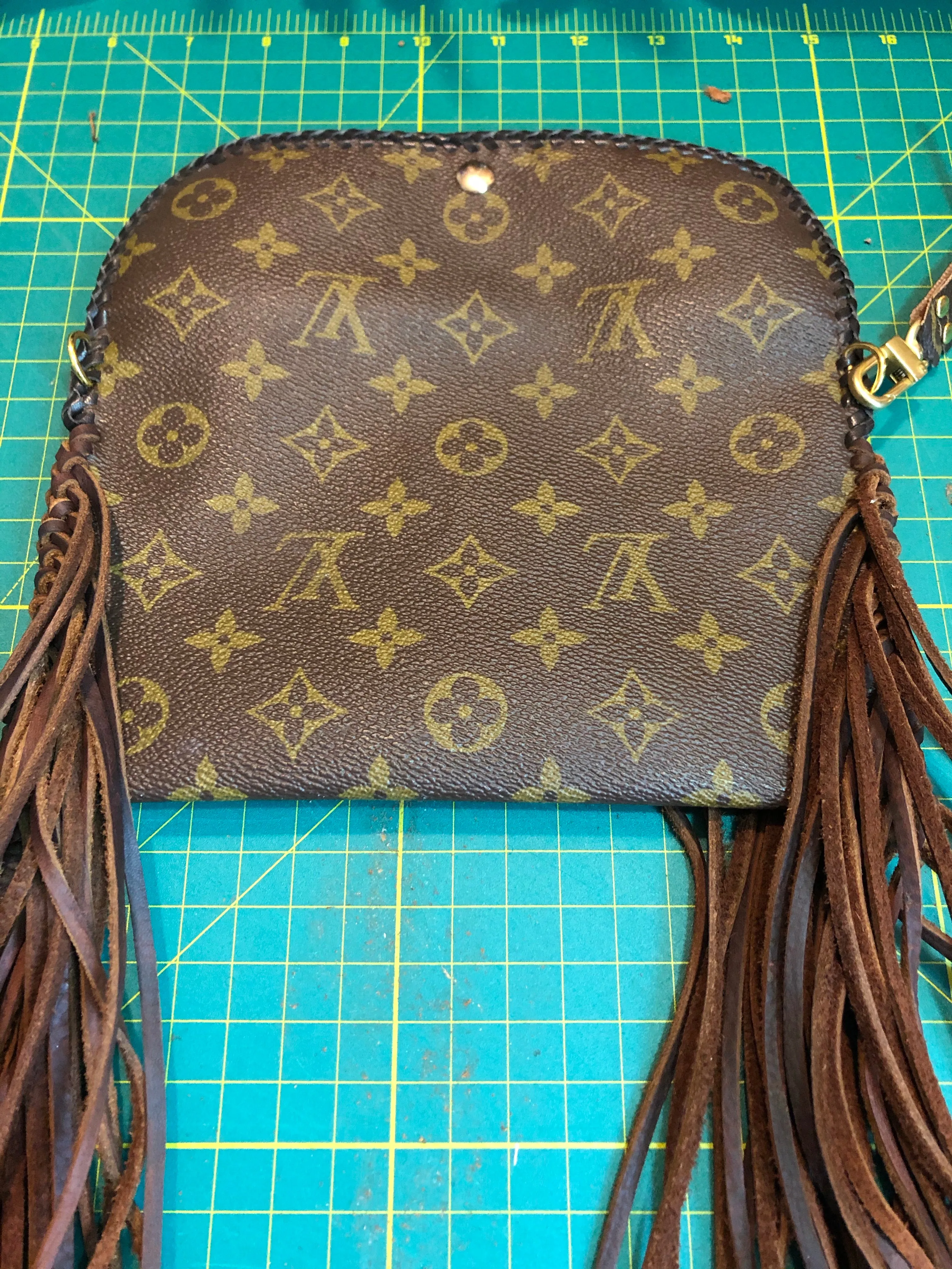 Final payment for Special Order Wren - Full Monogram Fringed Vintage Wristlet/Crossbody/Clutch