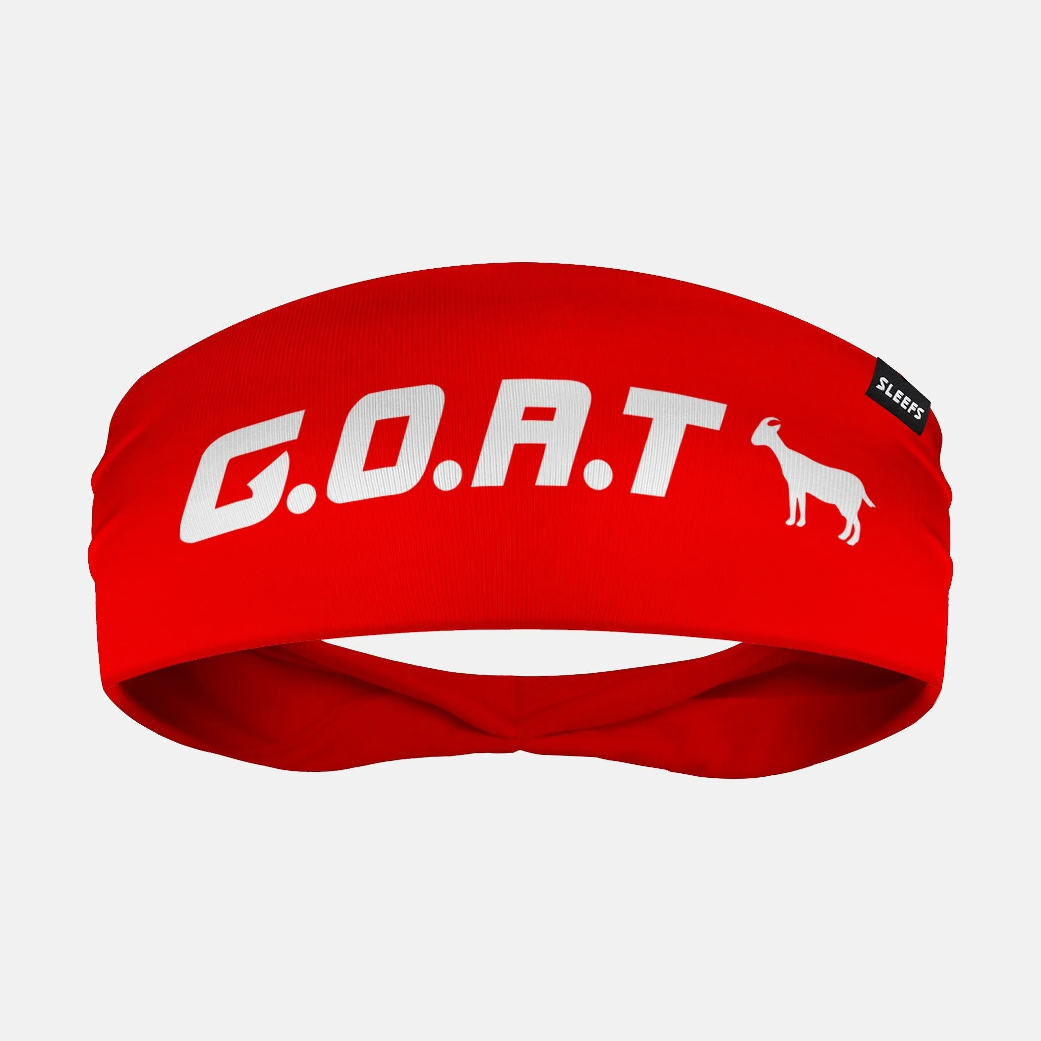 G.O.A.T Red and White Double-sided Wide Headband