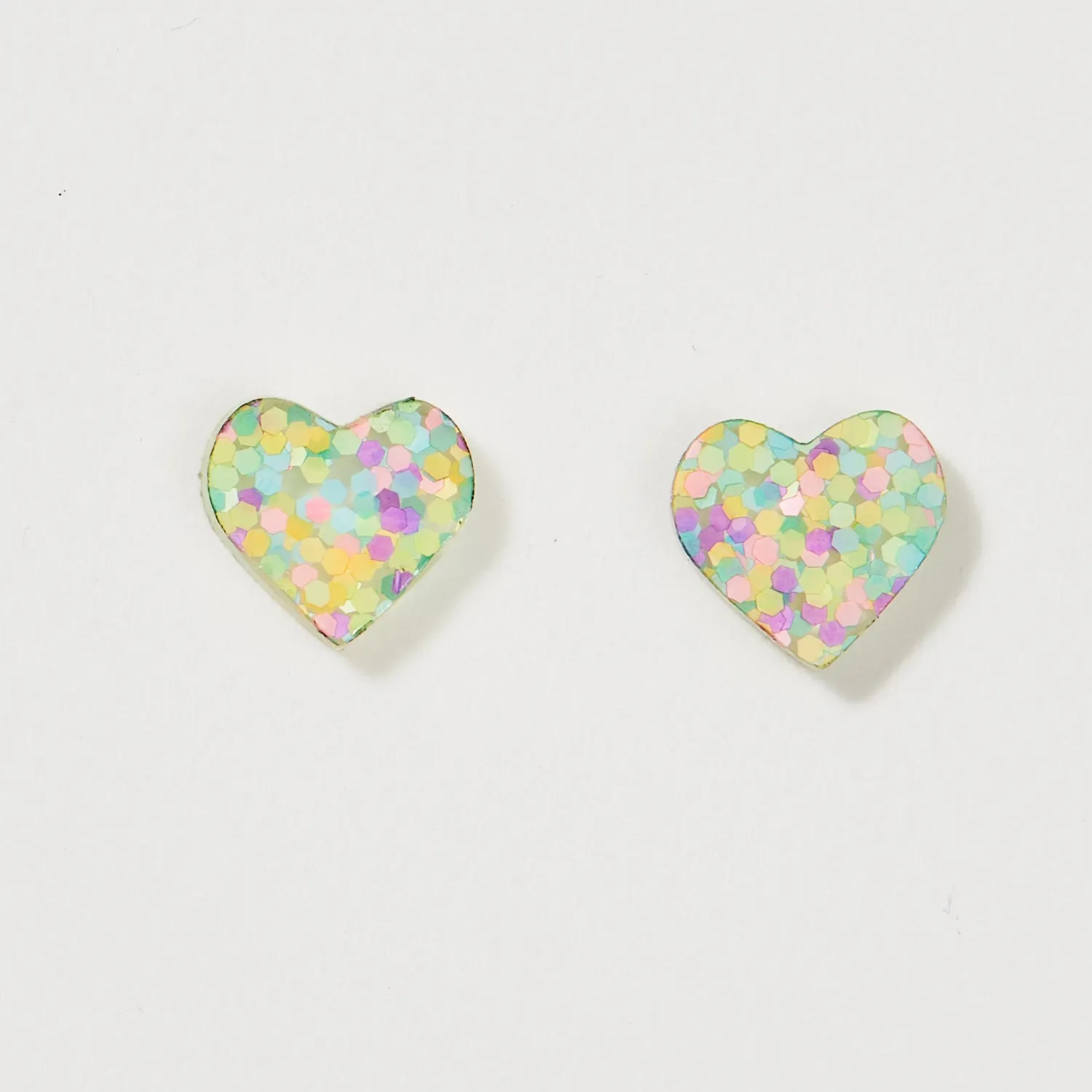 Heart Stud Earrings - Pastel