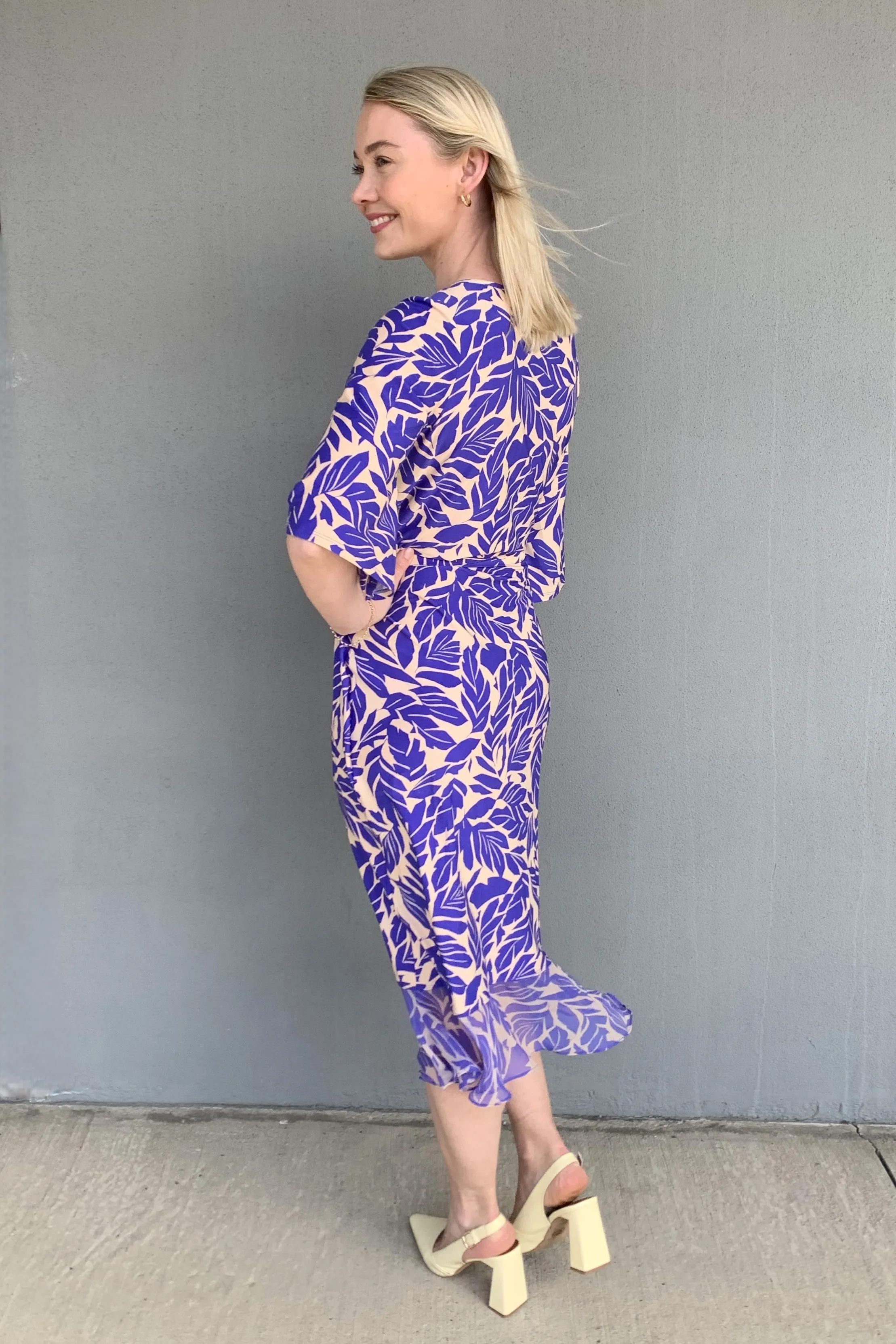 Illium - 400748C Print Chiffon Wrap Dress