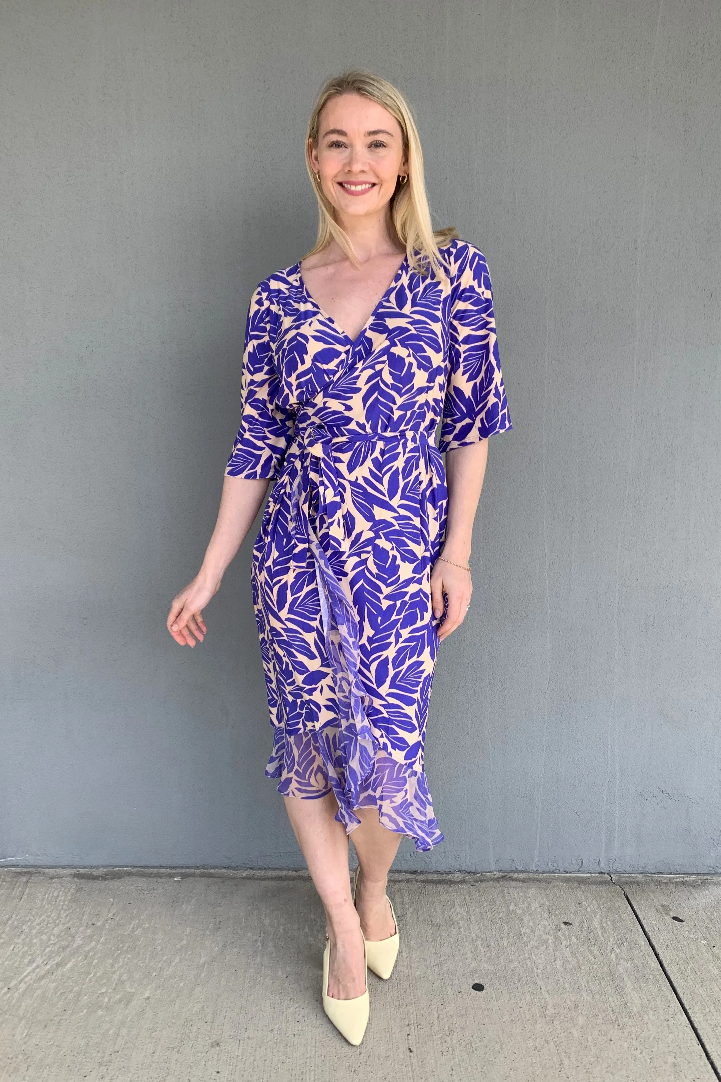 Illium - 400748C Print Chiffon Wrap Dress