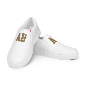 Initialed Leopard Women’s Slip-On Canvas Shoes Initialed Leopard Women’s Slip-On Canvas Shoes