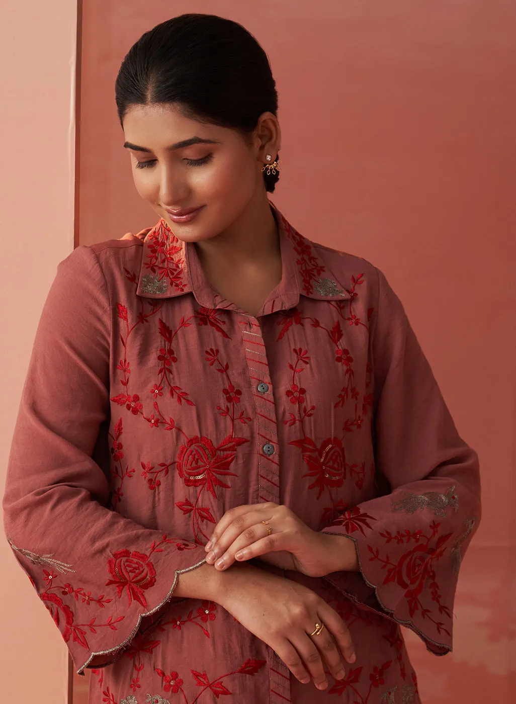Iqra Redwood Embroidered Cotton Co-ord Set for Women