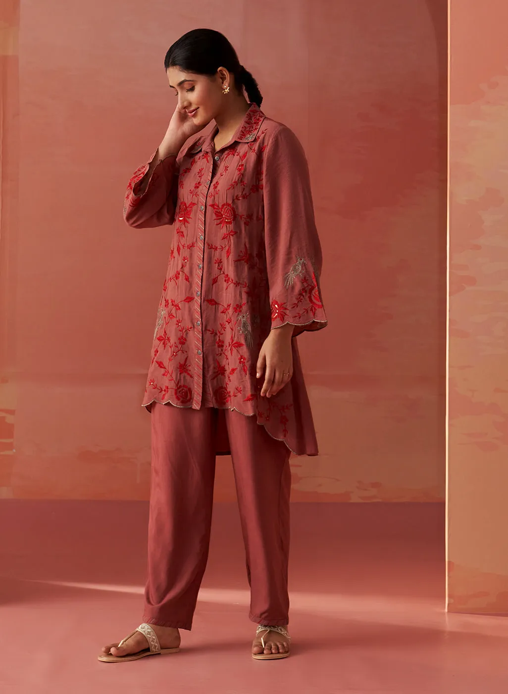 Iqra Redwood Embroidered Cotton Co-ord Set for Women