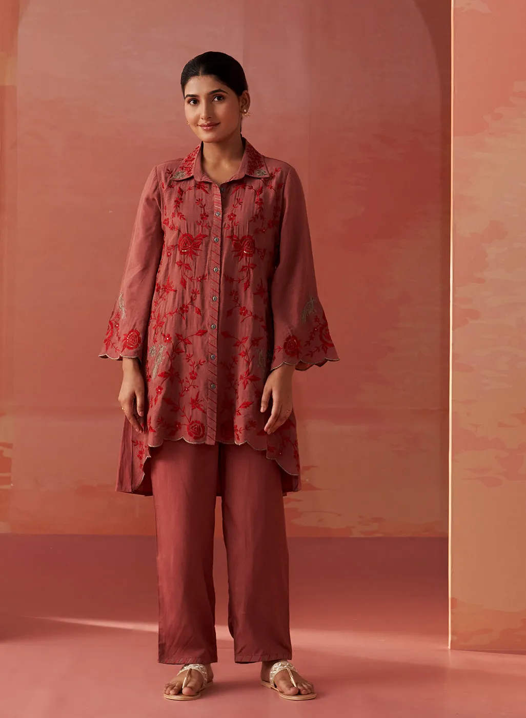 Iqra Redwood Embroidered Cotton Co-ord Set for Women