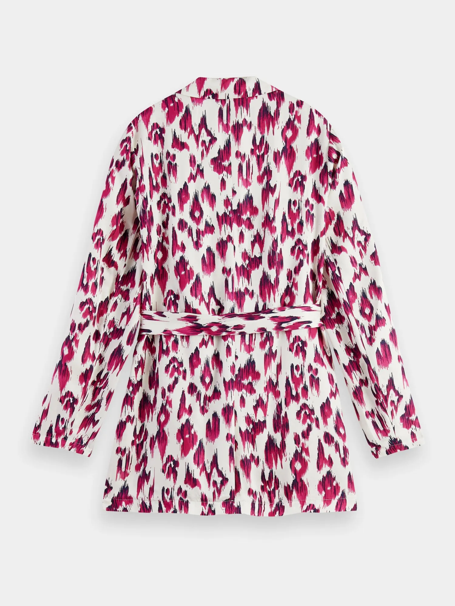 Lightweight printed belted blazer