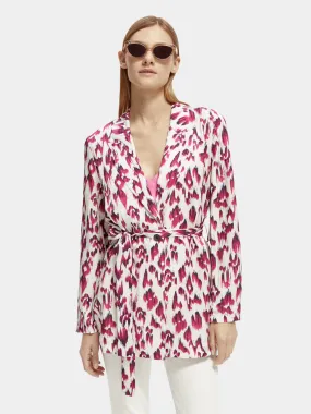 Lightweight printed belted blazer Lightweight printed belted blazer