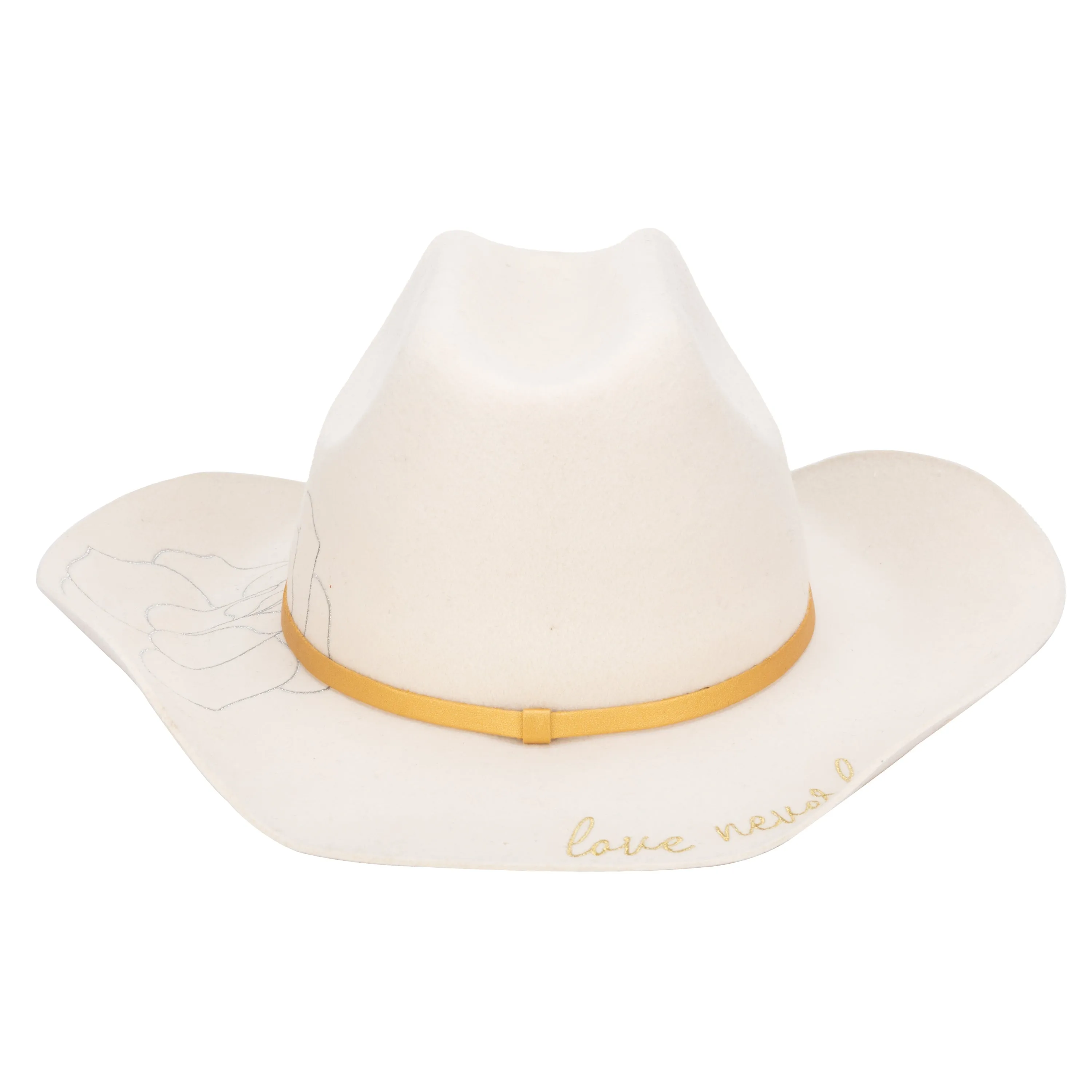 Love Never Fails - Women's Felt Cowboy with Embroidered Rose