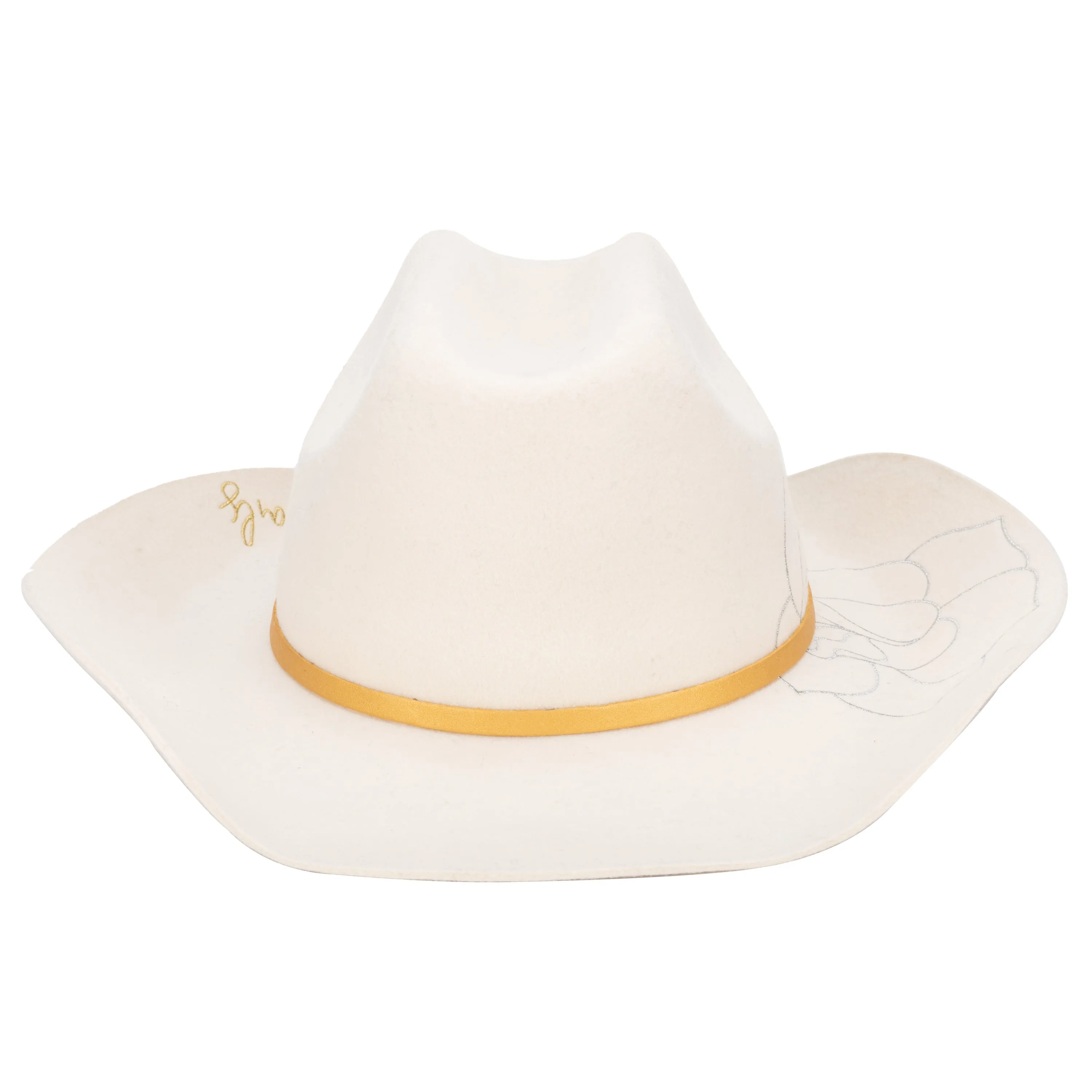Love Never Fails - Women's Felt Cowboy with Embroidered Rose