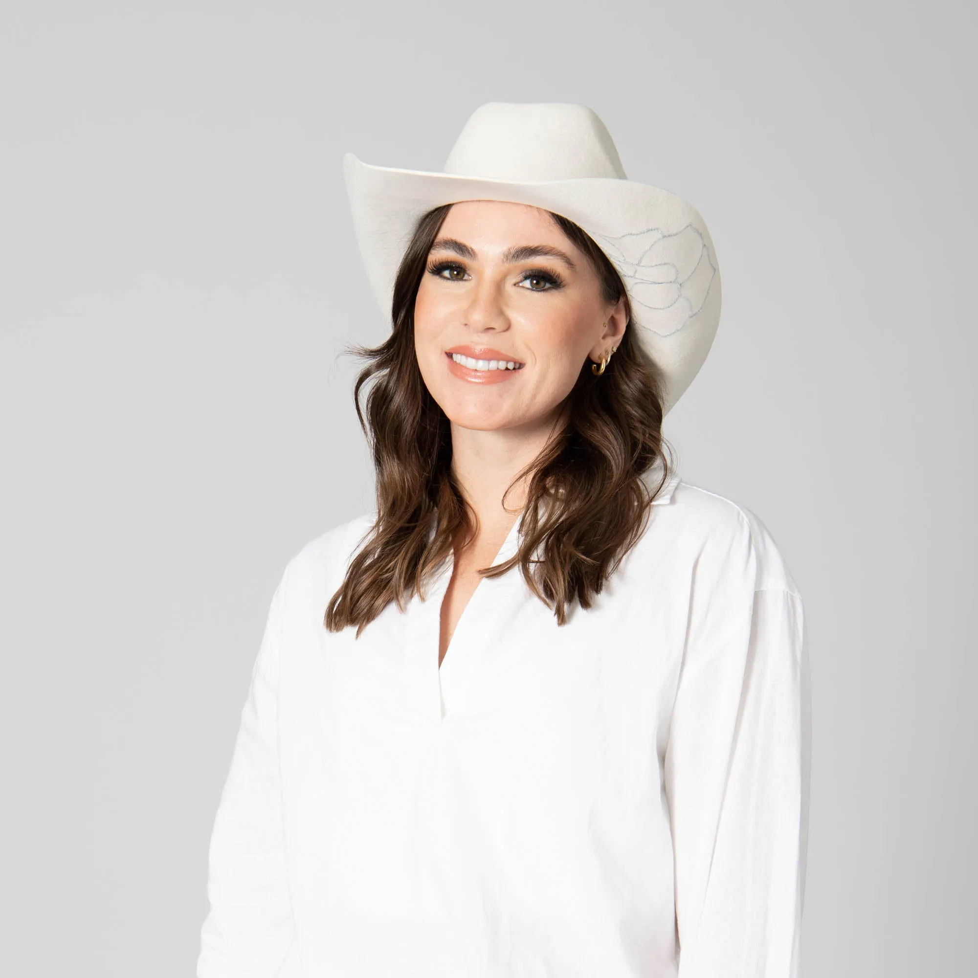 Love Never Fails - Women's Felt Cowboy with Embroidered Rose