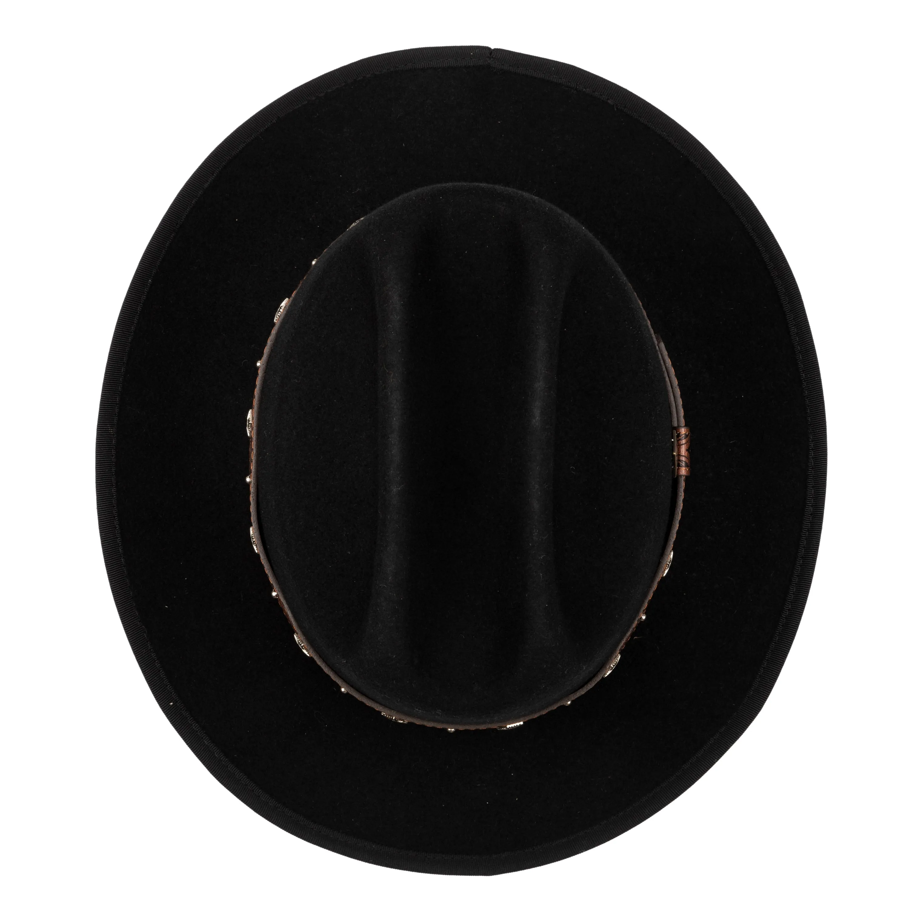 Men's Wool Felt Cowboy Hat With Embossed Faux Leather Trim