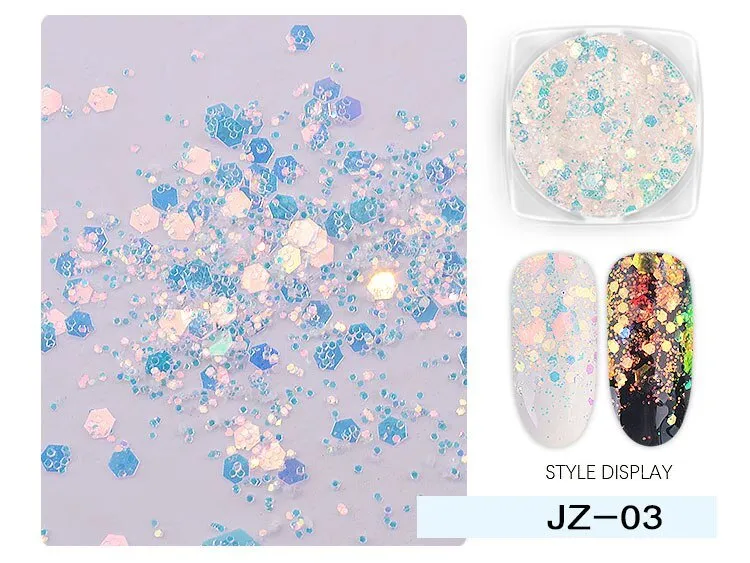 Mermaid Nail Flakes Holographic Glitter Jar