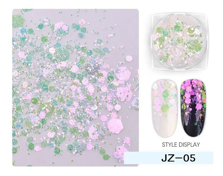 Mermaid Nail Flakes Holographic Glitter Jar